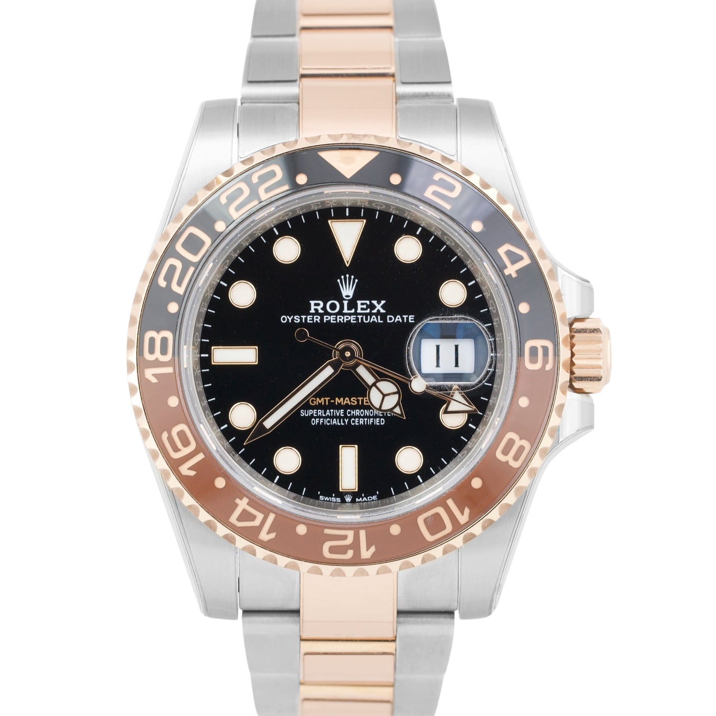 NEW PAPERS Rolex GMT-Master II Two-Tone 18K Gold ROOT-BEER 40mm 126711 CHNR BOX