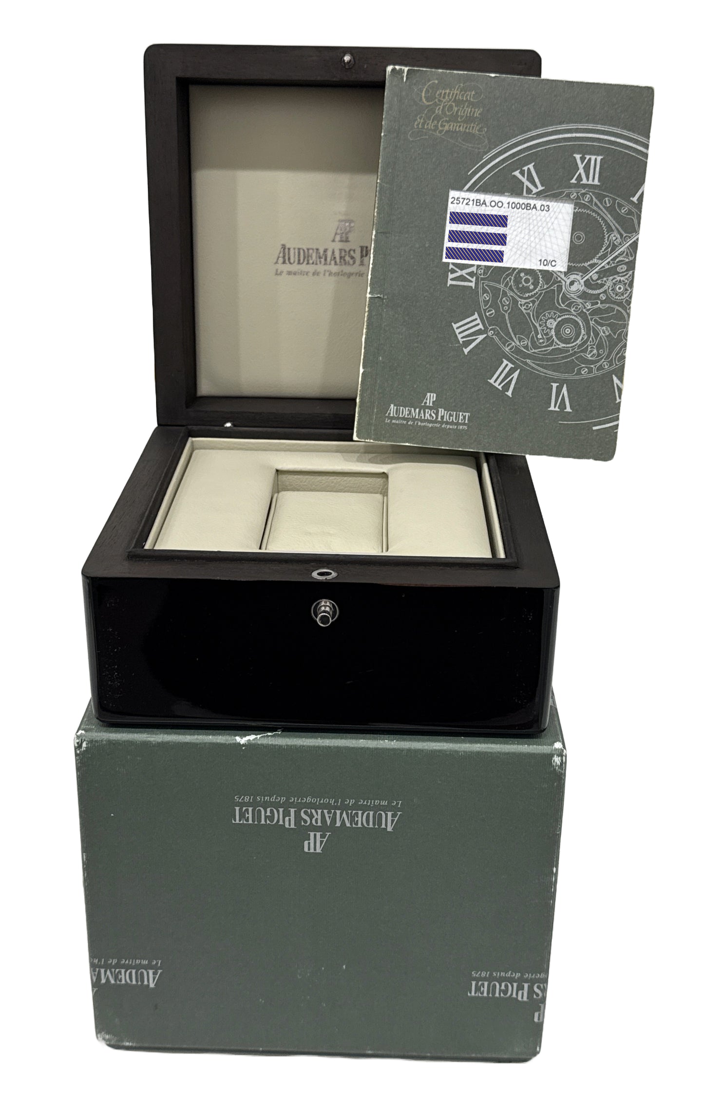 PAPERS Audemars Piguet Royal Oak Offshore BRICK BLUE 18K Yellow Gold 25721BA BOX