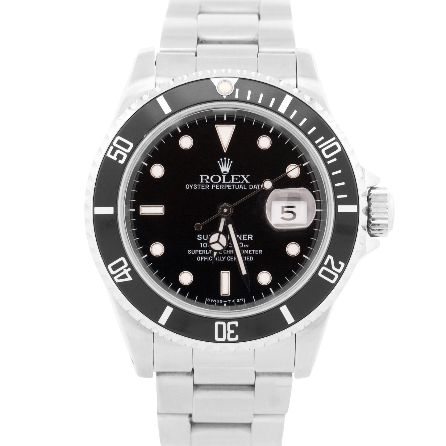 1993 Rolex Submariner Date BLACK Stainless 40mm Oyster Automatic 16610 Watch