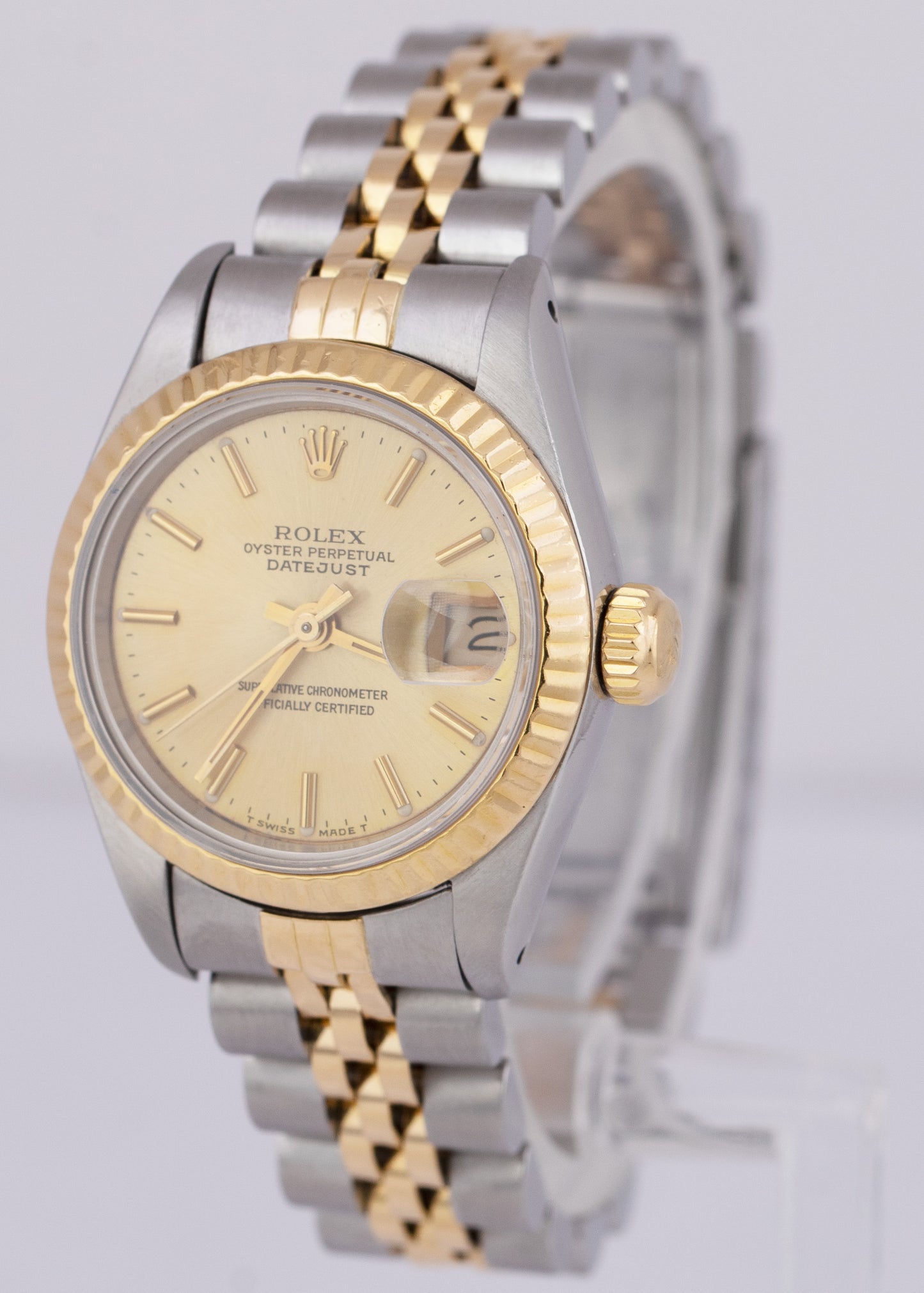 Ladies Rolex DateJust 26mm Champagne Two-Tone 18K Gold Steel Jubilee 69173