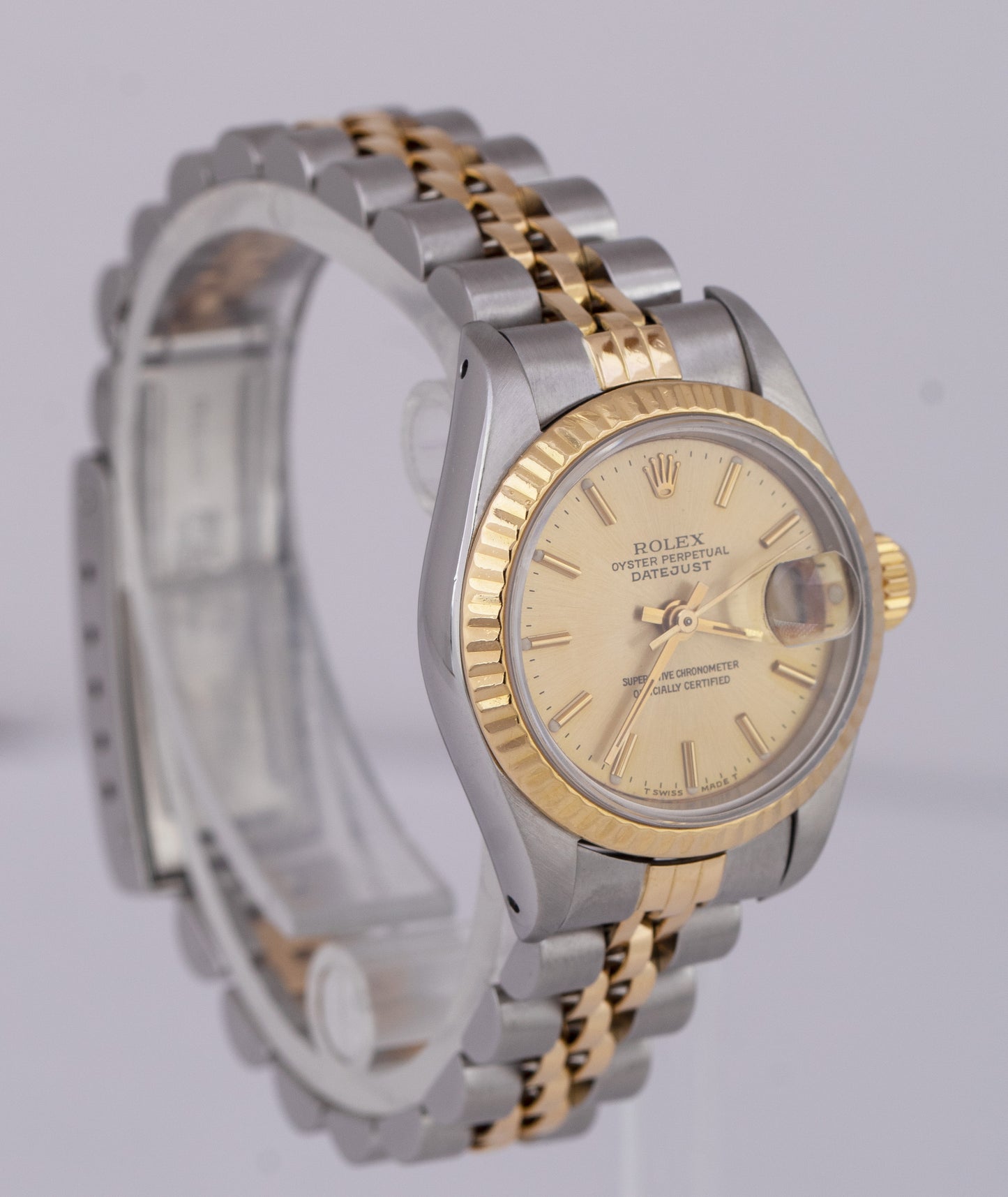 Ladies Rolex DateJust 26mm Champagne Two-Tone 18K Gold Steel Jubilee 69173