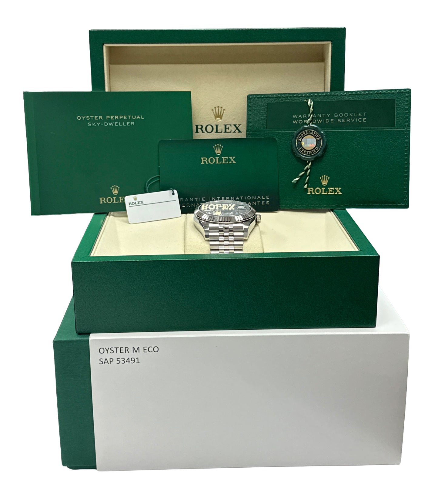 NEW 2025 PAPERS Rolex Sky-Dweller BLUE 42mm JUBILEE 18K Steel Watch 336934 BOX