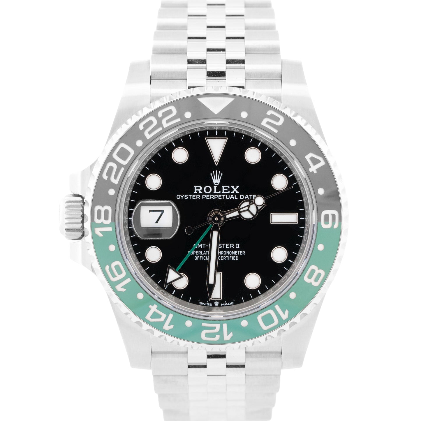 2025 PAPERS Rolex GMT-Master II SPRITE Green Black JUBILEE Watch 126720 VTNR BOX