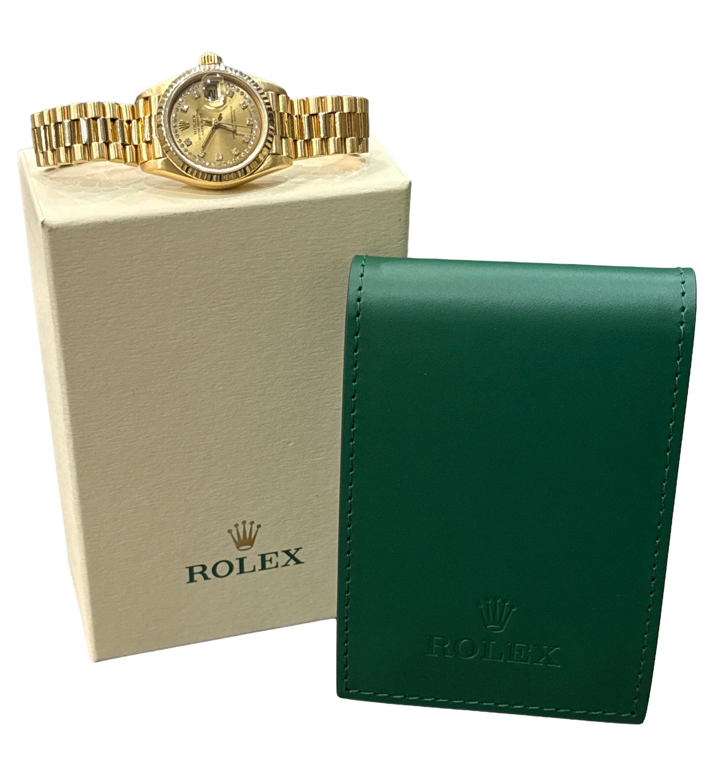 Rolex DateJust President 26mm FACTORY CHAMPAGNE DIAMOND STRING 18K Gold 69178