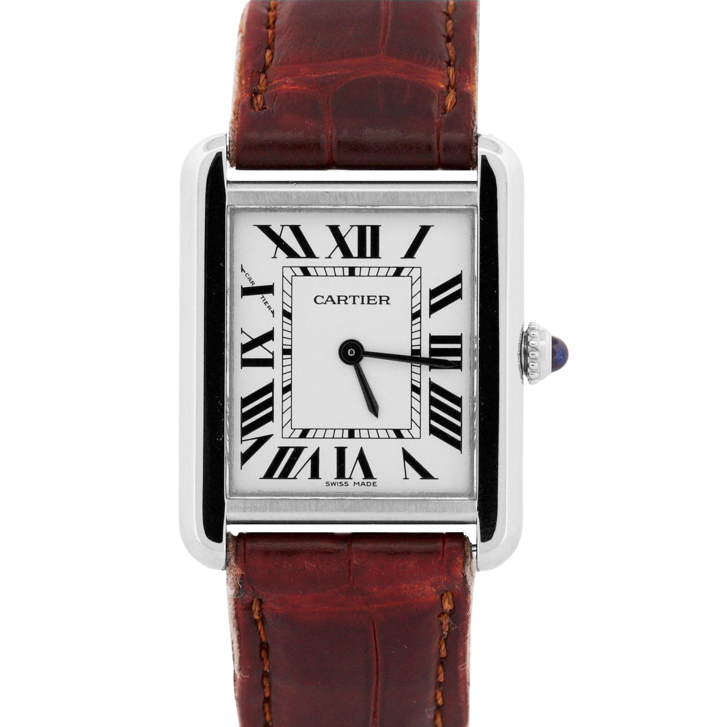 Ladies Cartier Tank Solo Small Steel 31mm x 23mm Quartz Leather 3170 / W5200005