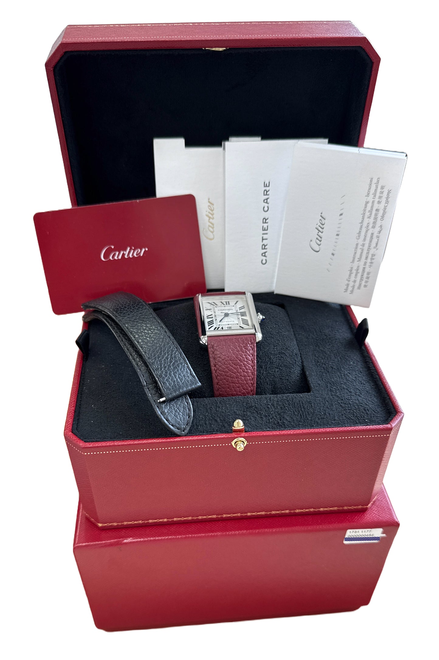 MINT 2022 PAPERS Cartier Tank Must XL SILVER 31mm Steel WSTA0040 Red 4324 BOX