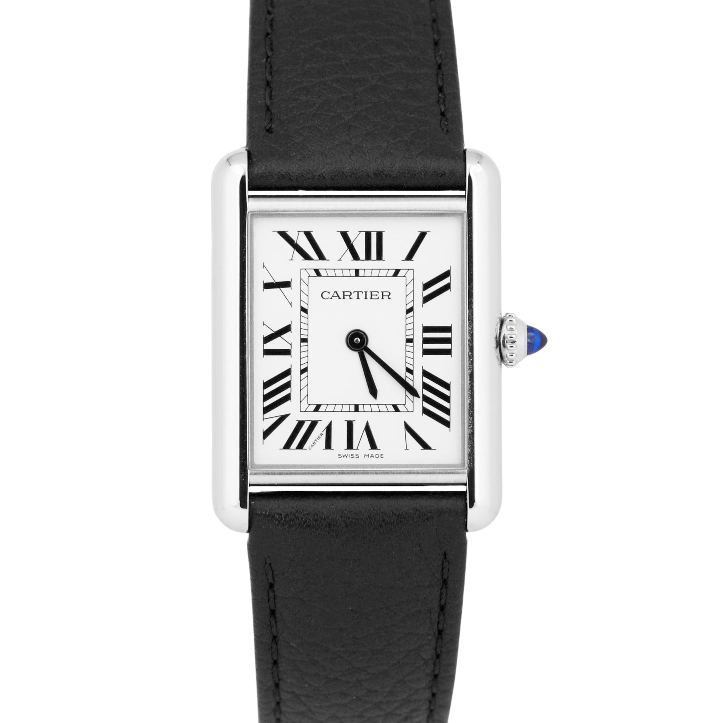 PAPERS Cartier Tank Must Large Quartz Leather 33mm Steel WSTA0041 Watch 4323 BOX