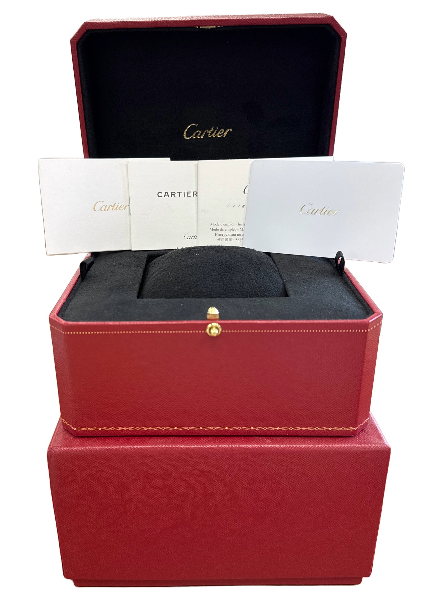 PAPERS Cartier Tank Must Large Quartz Leather 33mm Steel WSTA0041 Watch 4323 BOX
