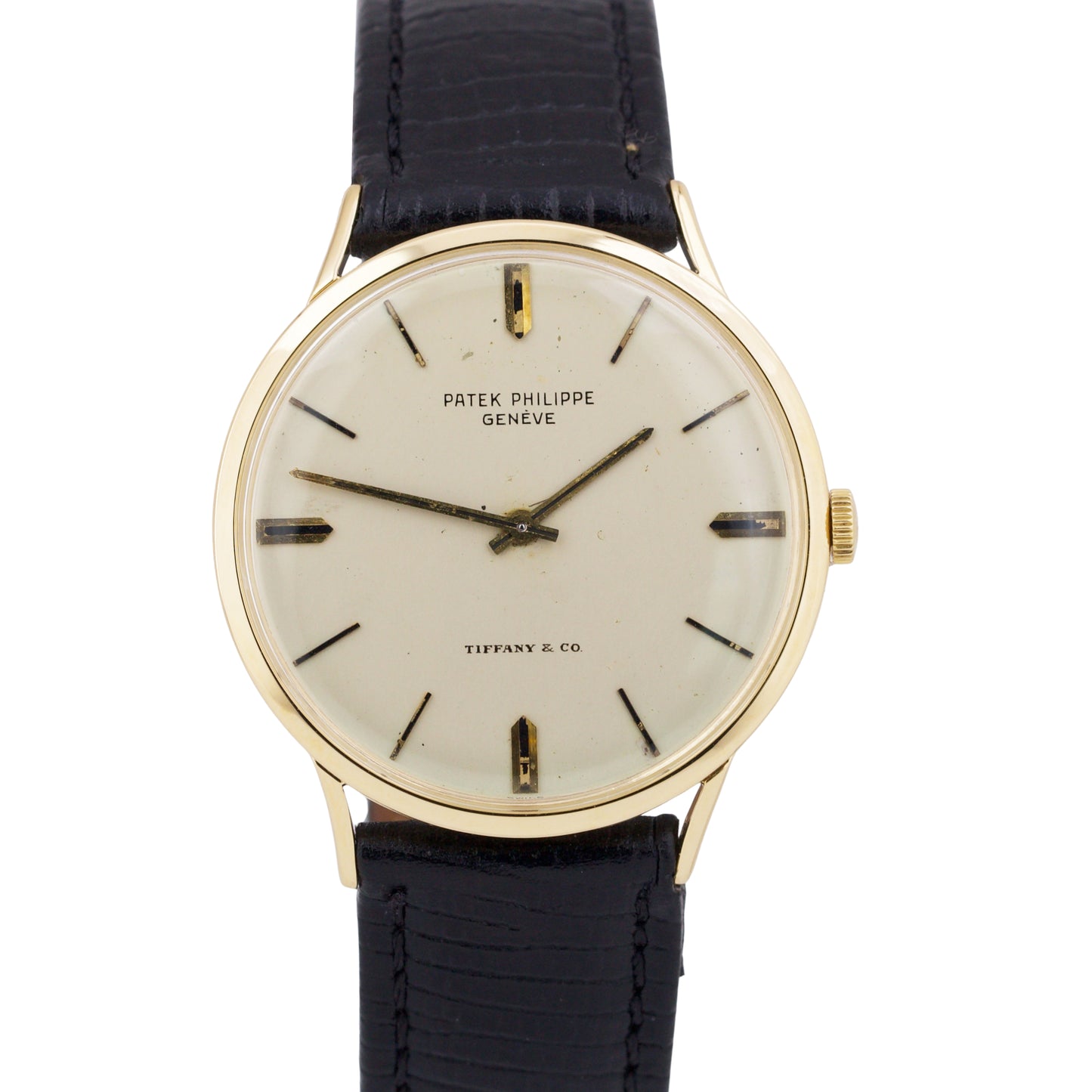 TIFFANY STAMP VINTAGE Patek Philippe Calatrava 3484 34mm 18K Yellow Gold Watch