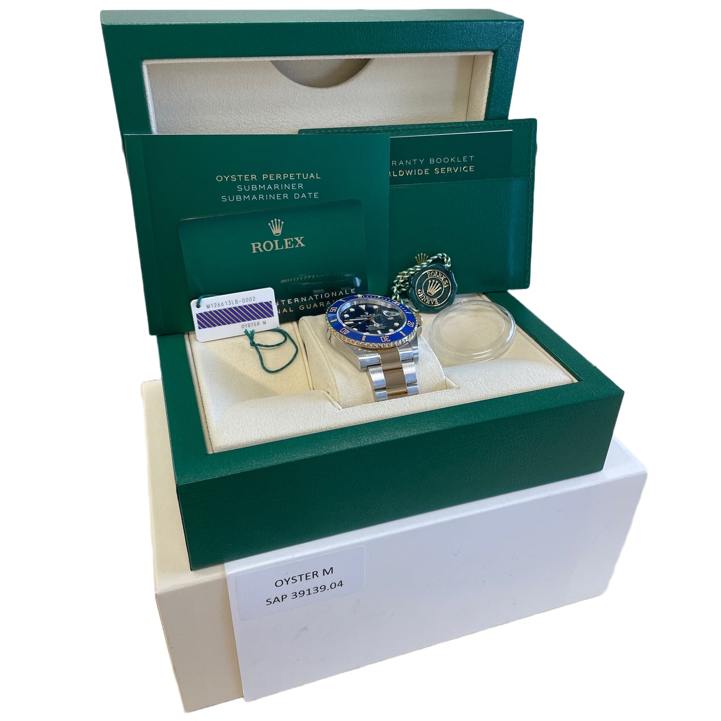 MINT 2022 PAPERS Rolex Submariner Date 41mm BLUE Two-Tone 18K Gold 126613 LB B+P