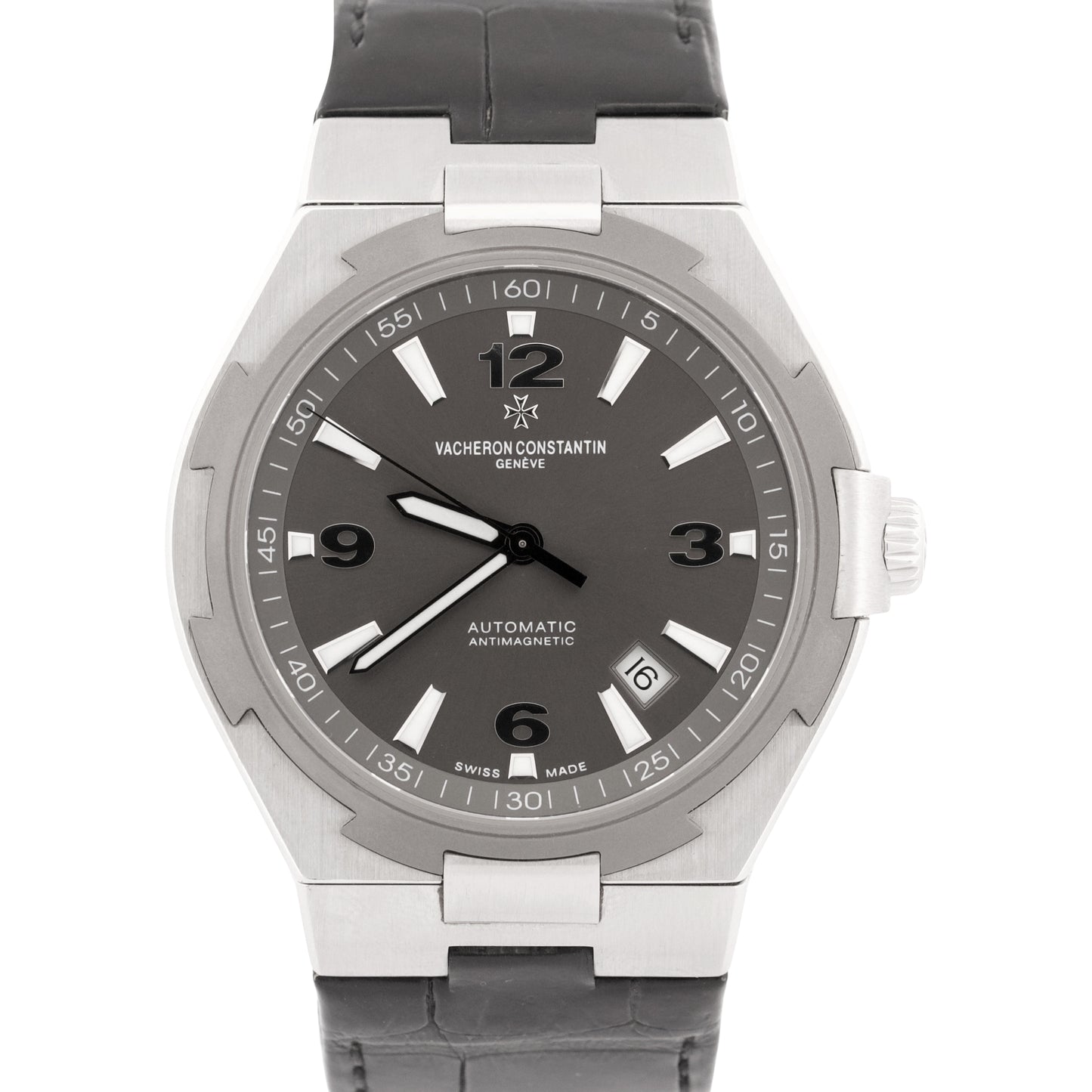 Vacheron Constantin Overseas Stainless Steel GRAY 42mm 47040 Leather Watch