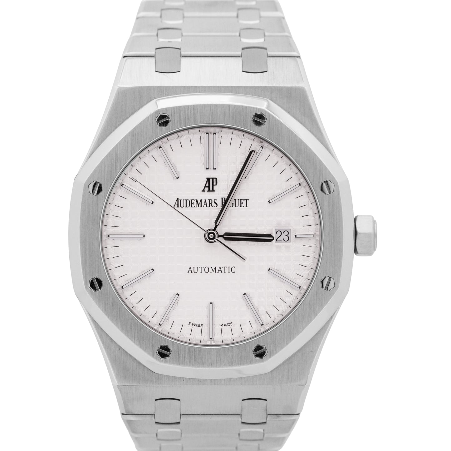 PAPERS Audemars Piguet Royal Oak WHITE Stainless 41mm 15400ST.OO.1220ST.02 BOX
