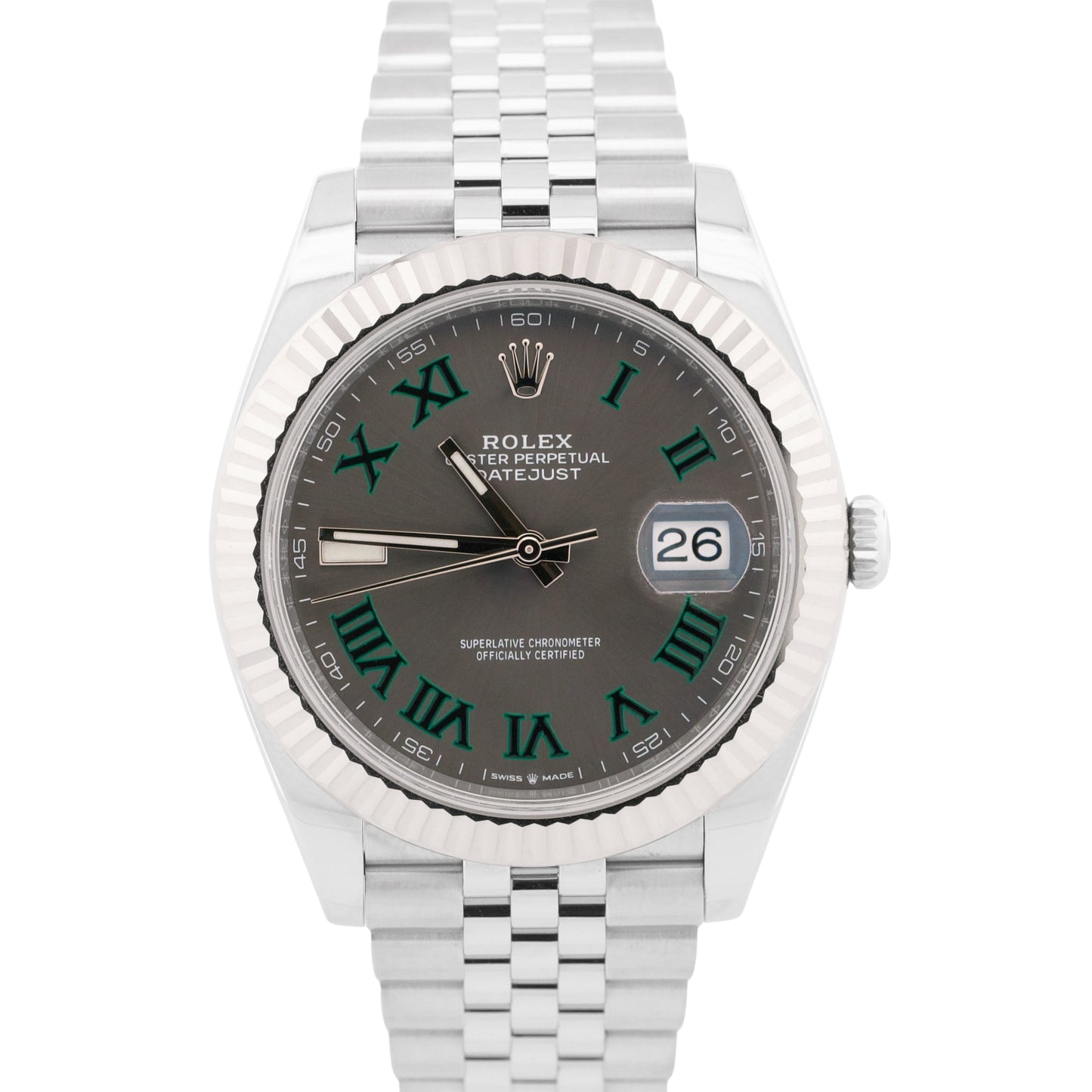 MINT 2023 PAPERS Rolex DateJust 41mm WIMBLEDON 18K Gold JUBILEE 126334 Watch BOX