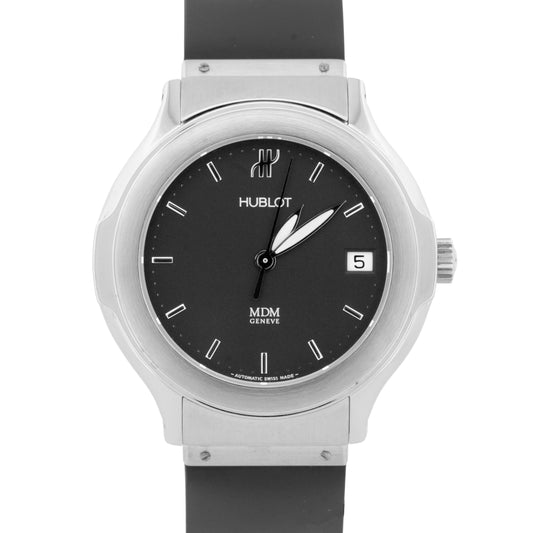 MINT PAPERS Hublot MDM Elegant 36mm Automatic Date Black Rubber 1710.1 Watch BOX