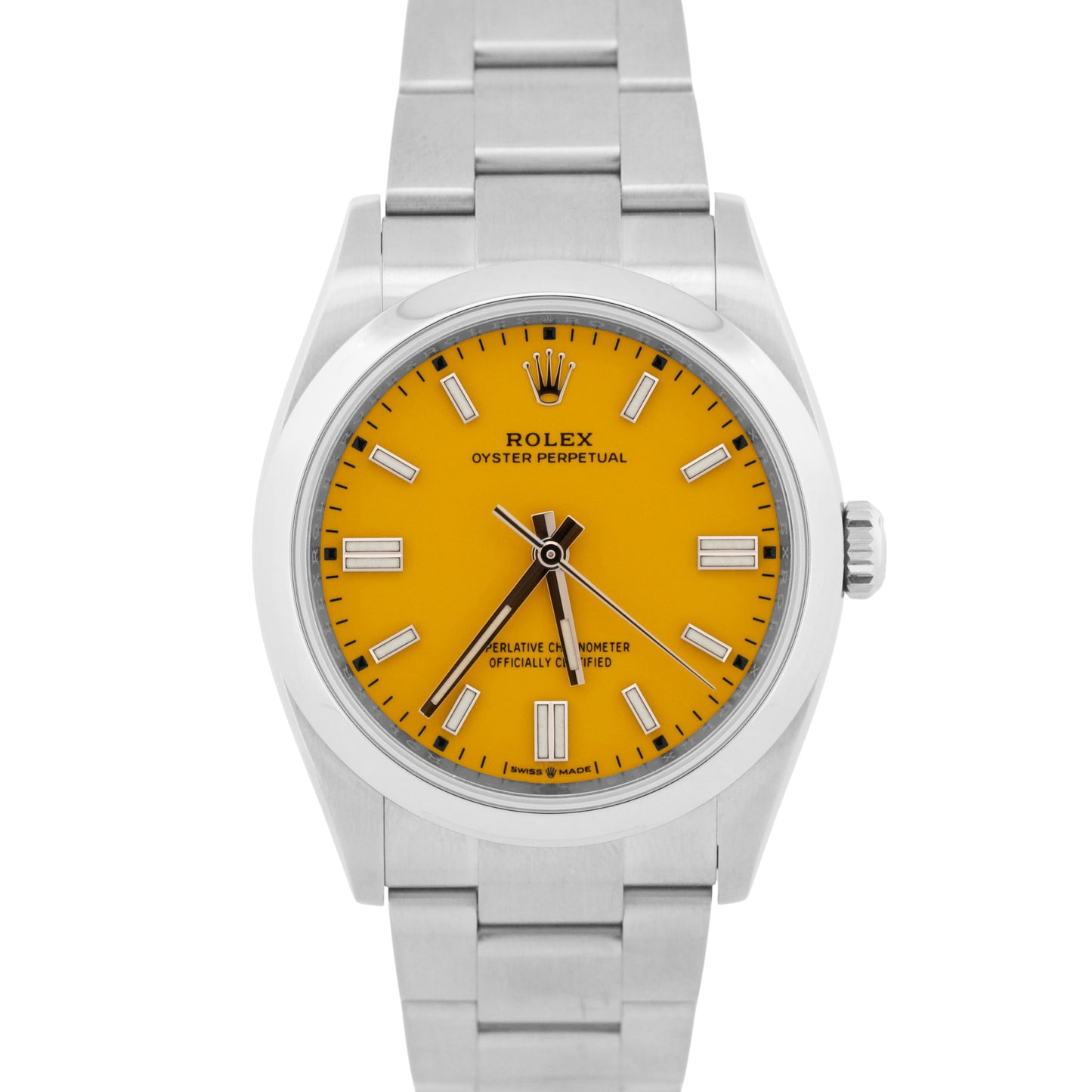 2022 PAPERS Rolex Oyster Perpetual YELLOW Stainless Steel 36mm Watch 126000 BOX