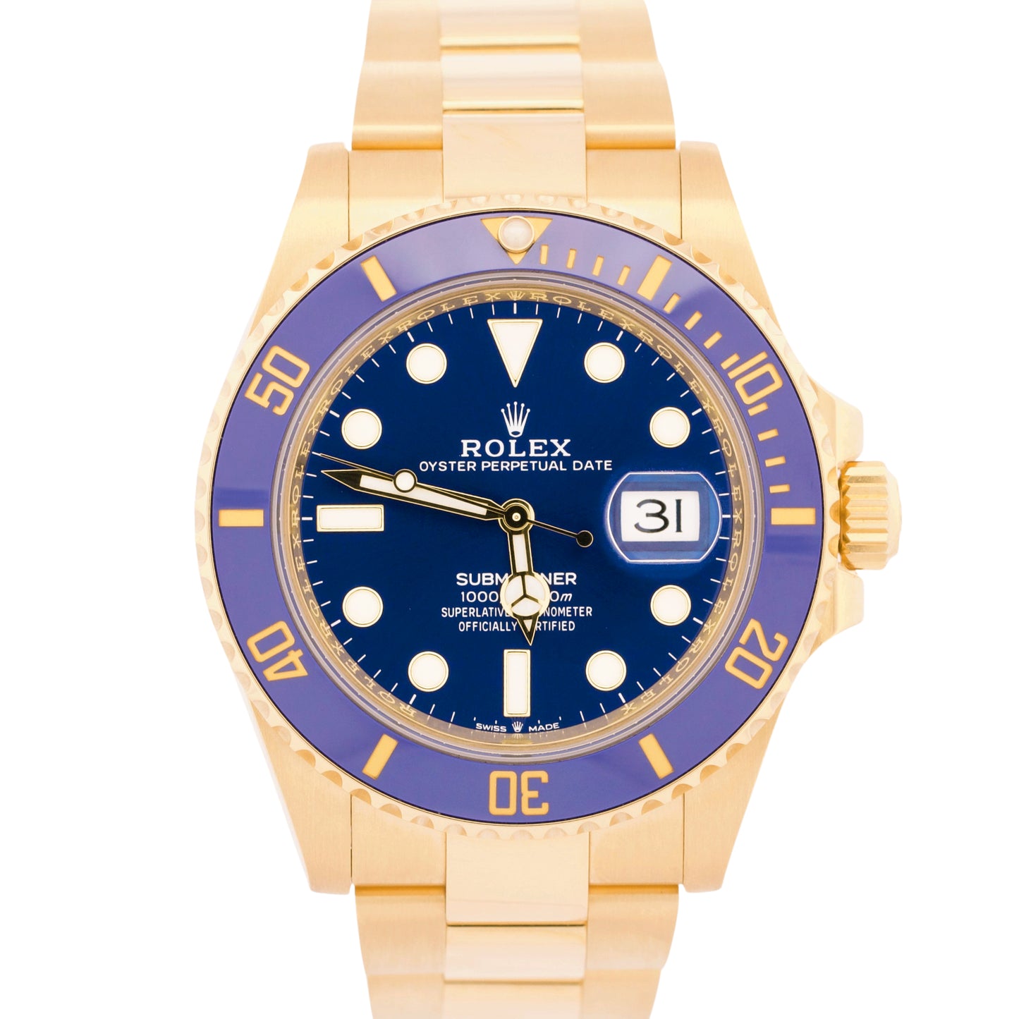 2022 NEW PAPERS Rolex Submariner Date 41mm BLUE 18K Yellow Gold 126618 LB BOX