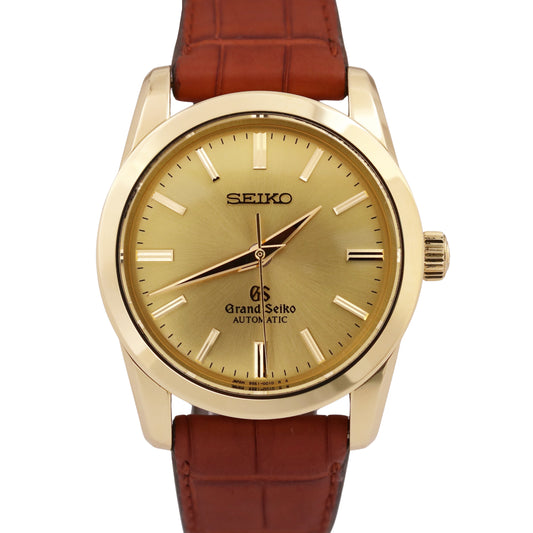 MINT PAPERS Grand Seiko CHAMPAGNE 18K Yellow Gold Leather 35.5mm SBGR002 BOX