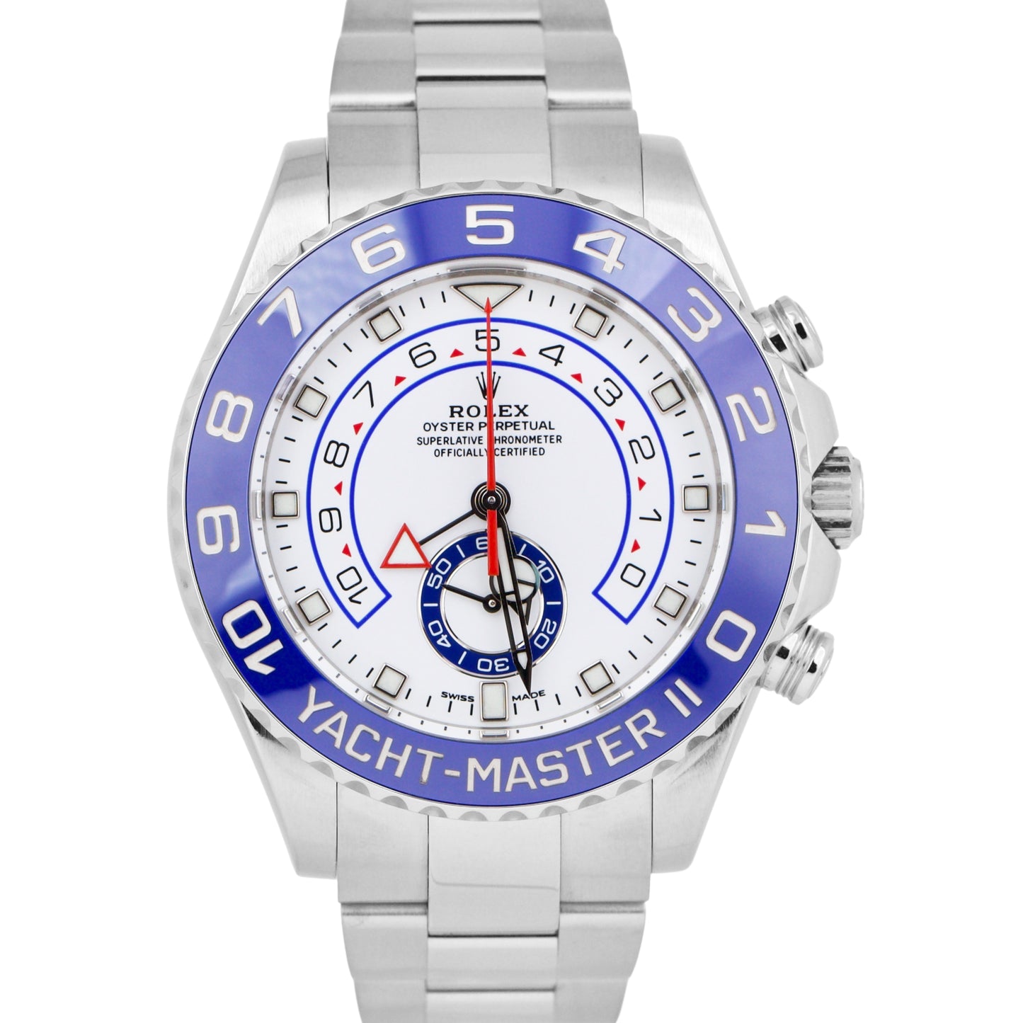 MINT 2019 Rolex Yacht-Master II PAPERS 116680 NEW HANDS 44mm Stainless Watch B+P