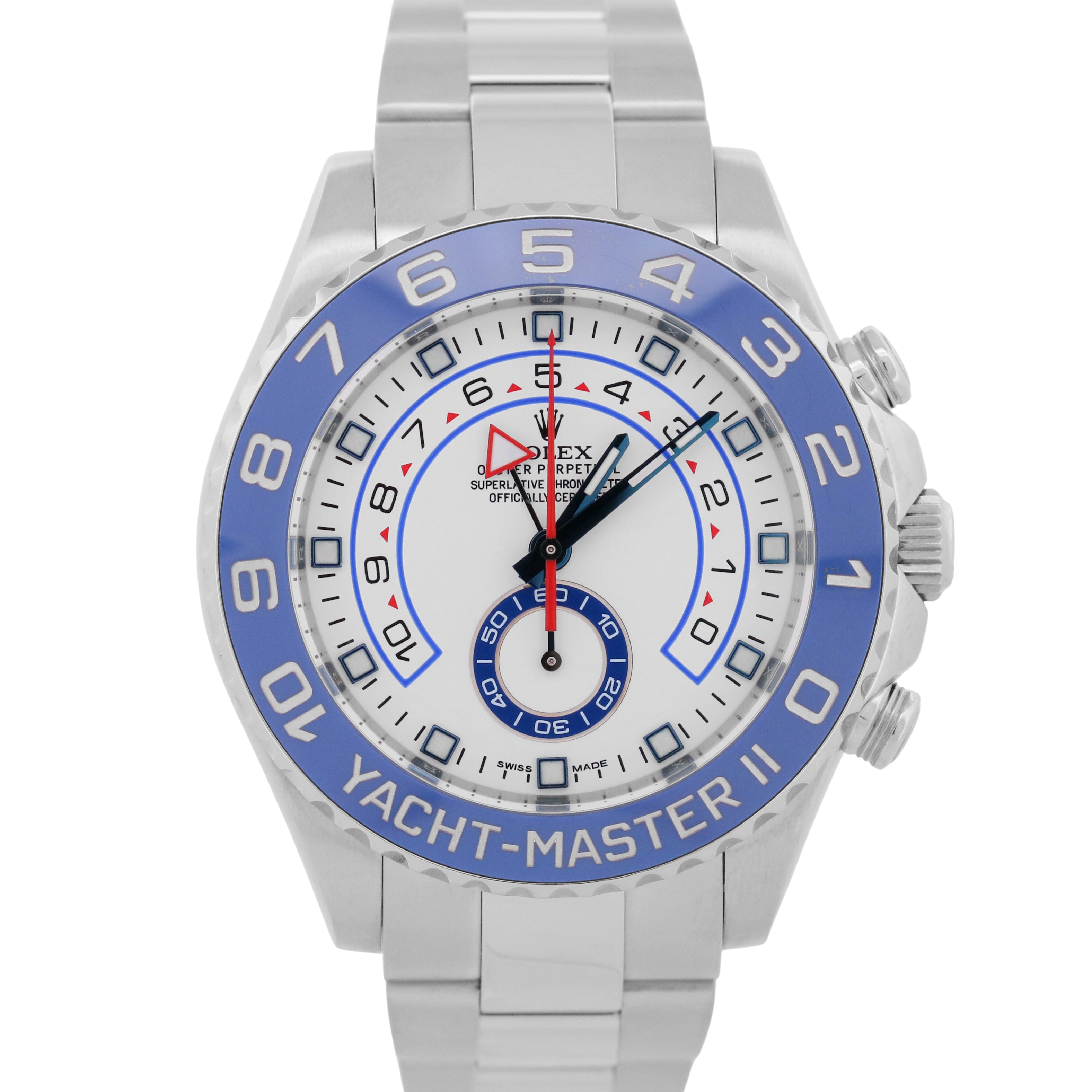 2016 Rolex Yacht-Master II 116680 44mm White Blue Hands Steel