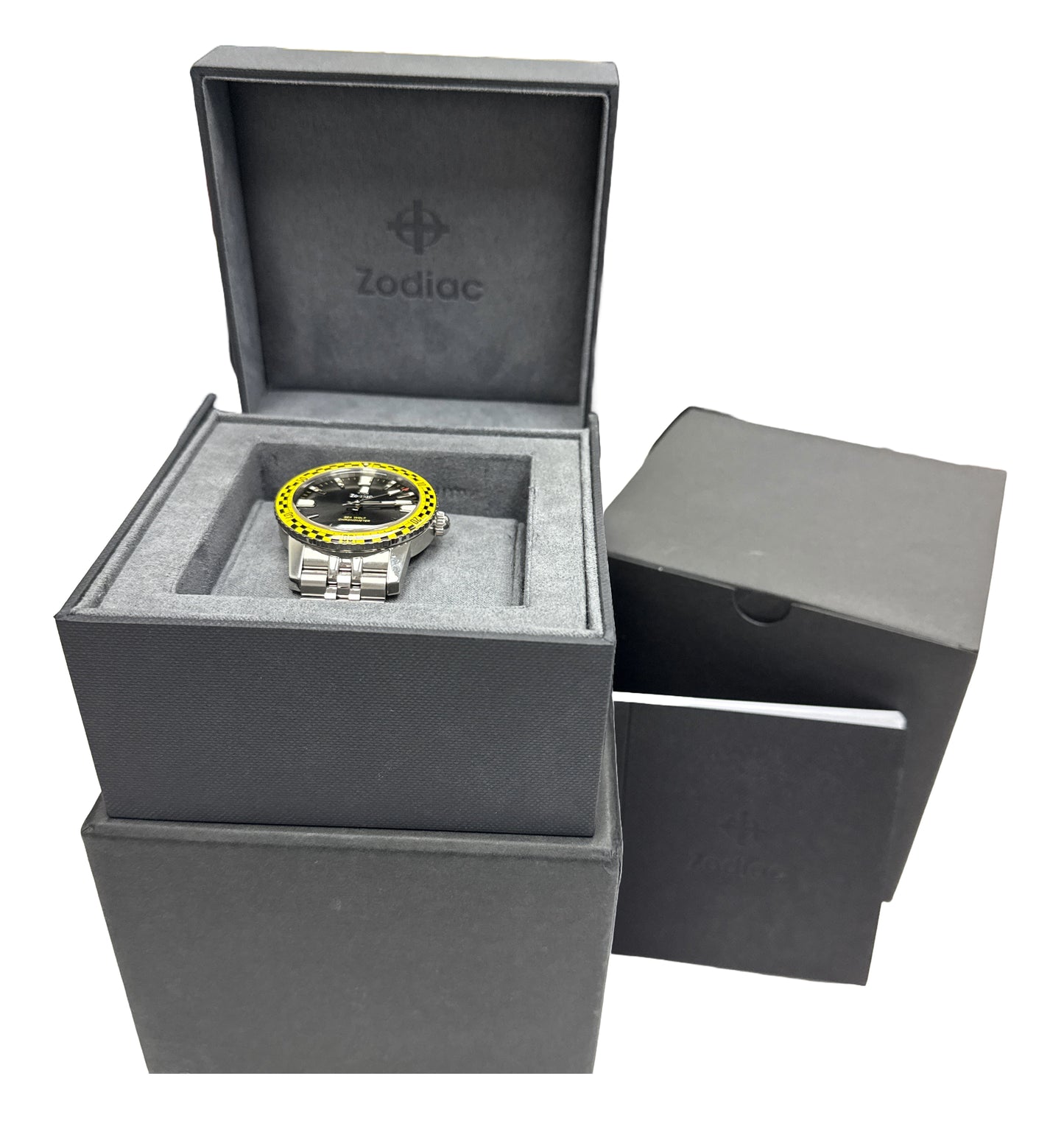 Zodiac Sea Wolf Rally Yellow Topper Limited Edition Black 40mm ZO9272 Watch BOX