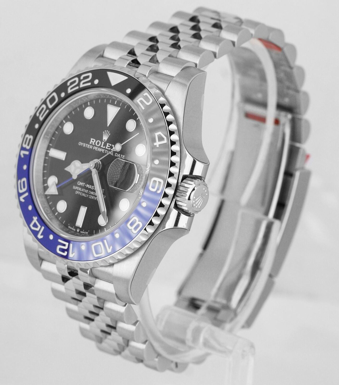 NEW STICKERED Rolex GMT-Master II Batman Black Blue Jubilee 126710 BLNR Watch