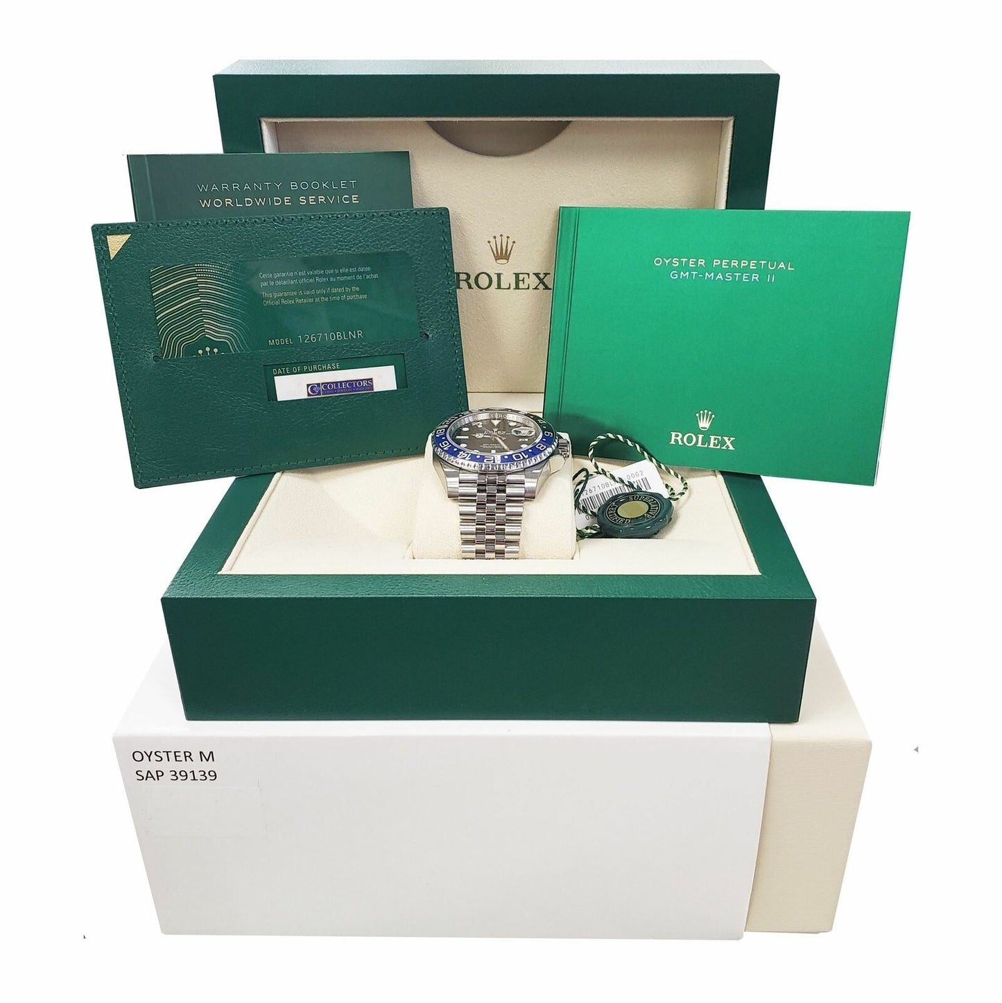 NEW STICKERED Rolex GMT-Master II Batman Black Blue Jubilee 126710 BLNR Watch