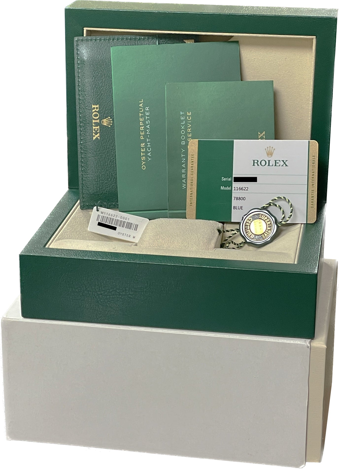Rolex Yacht-Master 40mm PAPERS Blue Dial Stainless Steel Oyster Watch 116622 B+P