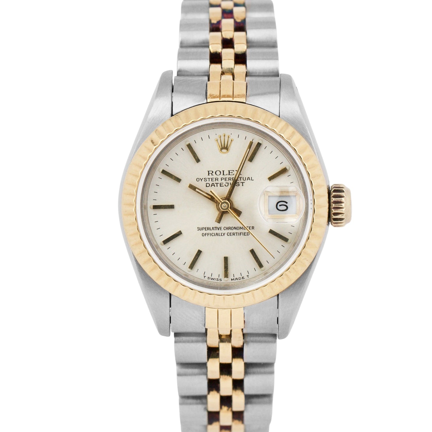 Ladies Rolex DateJust Two-Tone 26mm IVORY JUBILEE 18K Yellow Gold 69173 B&P