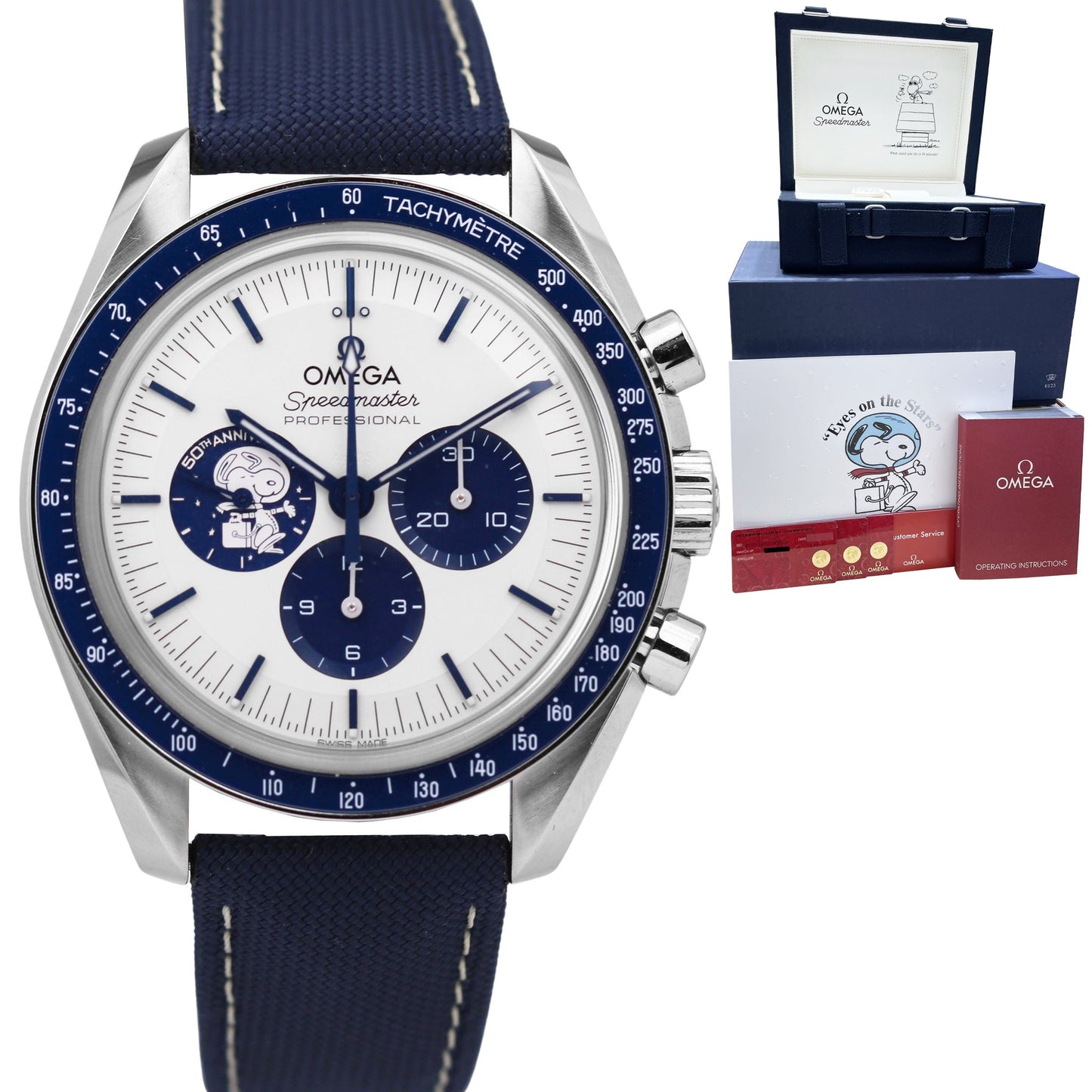 NEW Omega Speedmaster SILVER SNOOPY AWARD BLUE 310.32.42.50.02.001 42mm