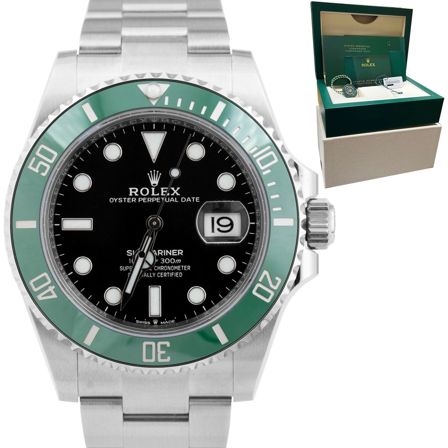 MINT Rolex Submariner Date GREEN KERMIT Ceramic Stainless 41mm Watch 126610 LV