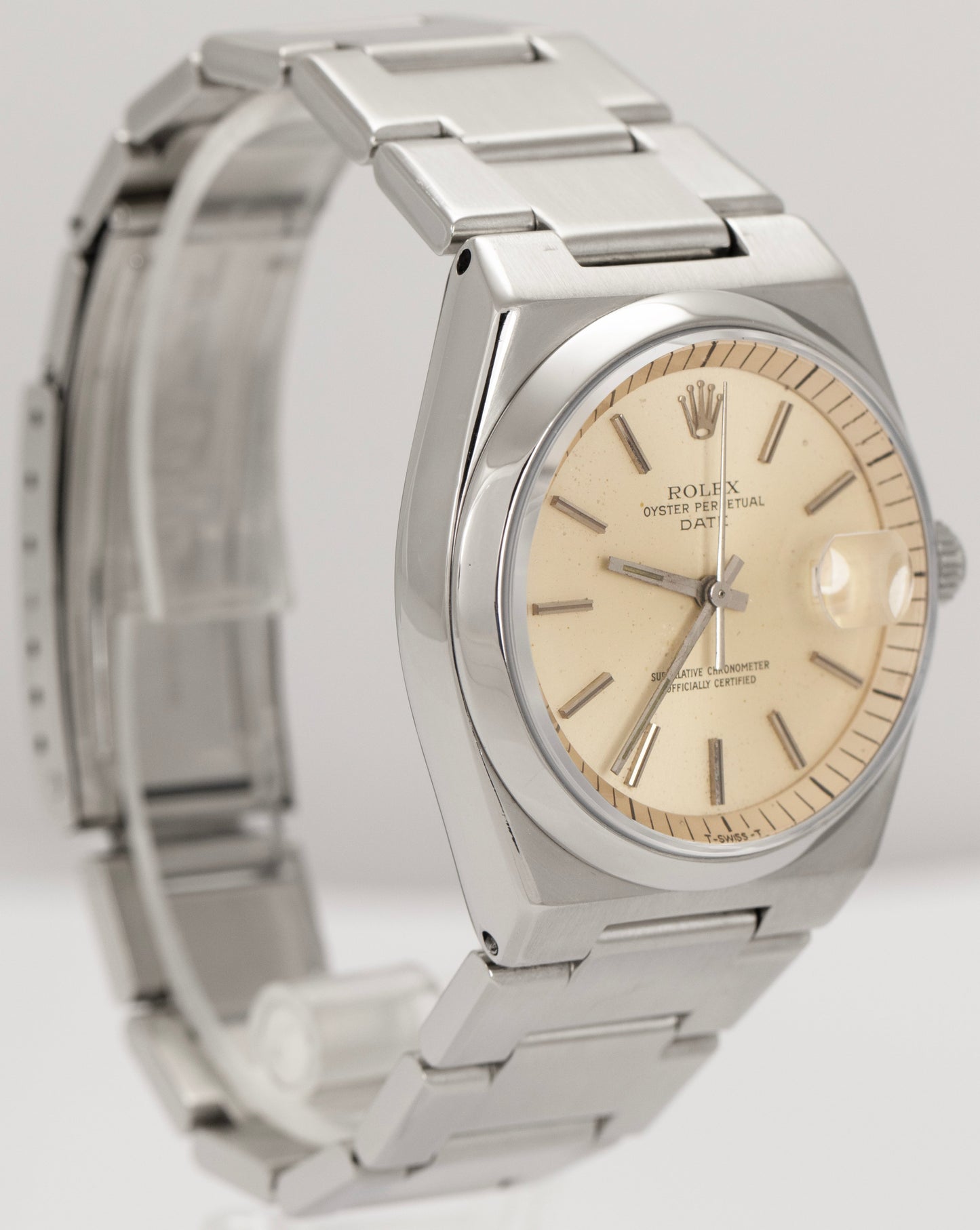 Rolex Oyster Perpetual Date Stainless Steel 36mm Silver Automatic Watch 1530