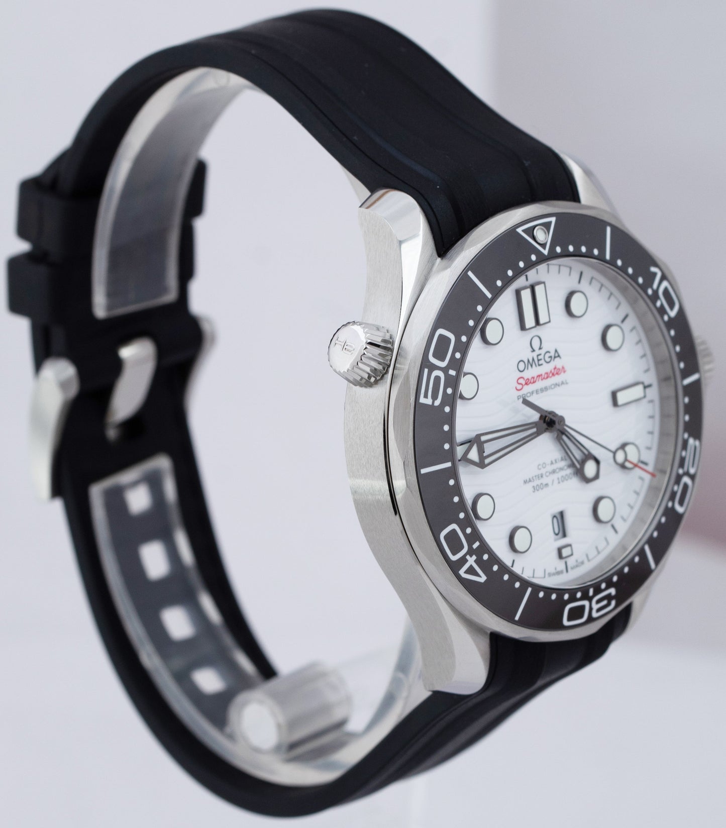 MINT Omega Seamaster 300 Co-Axial 42mm White Steel Watch 210.32.42.20.04.001 BOX