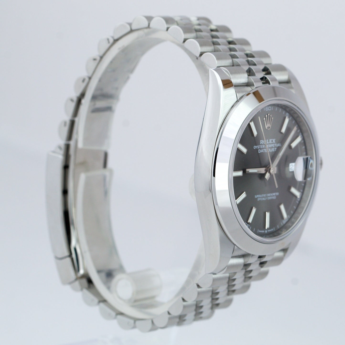 MINT PAPERS Rolex DateJust 41 RHODIUM Stainless Steel JUBILEE 41mm 126300 BOX
