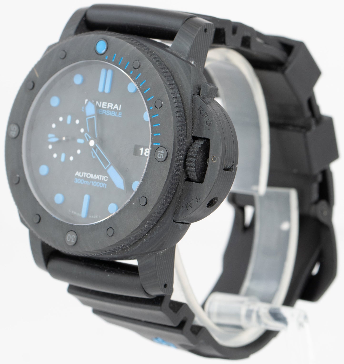 Panerai Submersible PAM 1616 Carbotech Carbon 47mm Black Blue Watch PAM01616 B+P