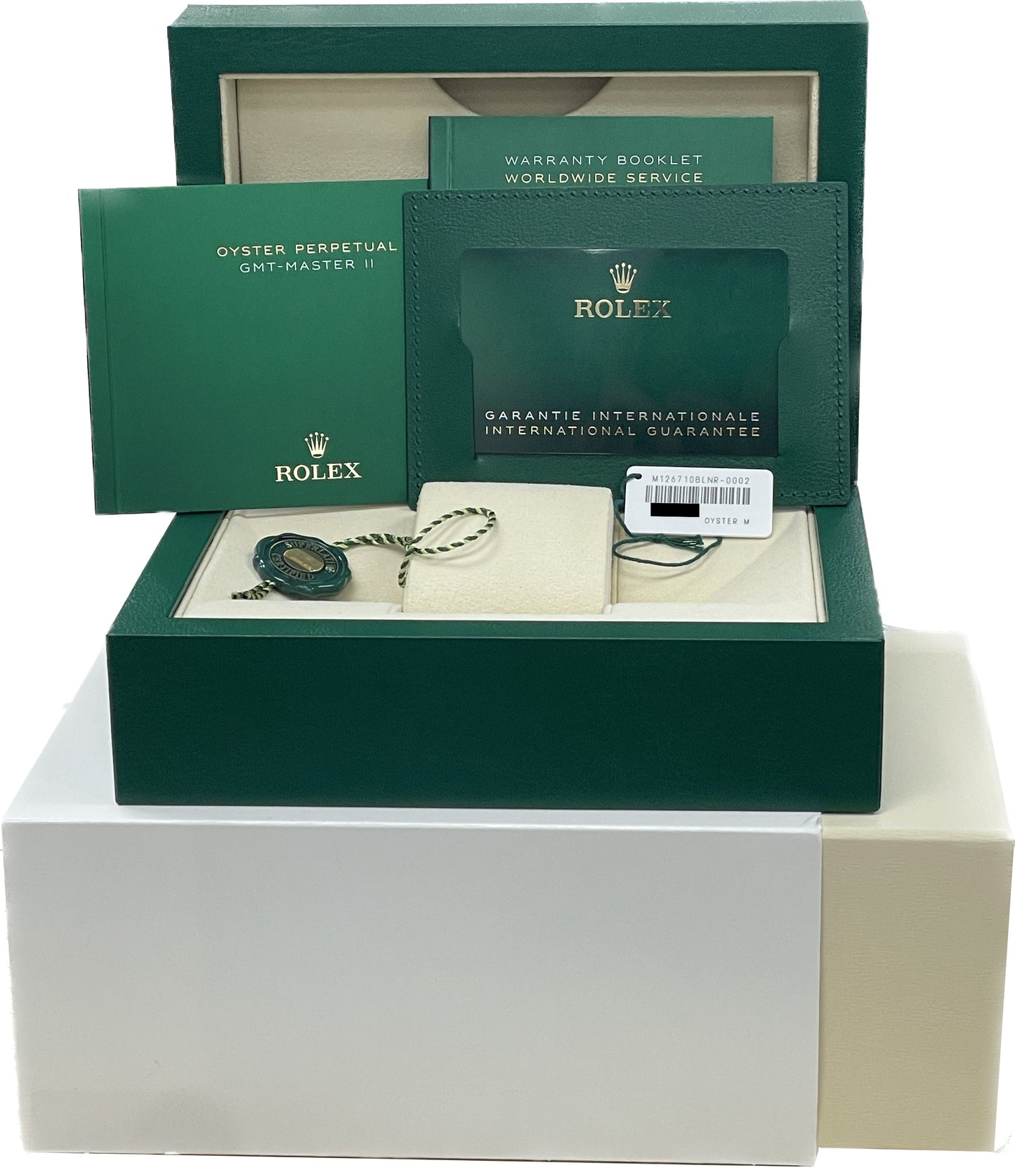 NEW UNWORN PAPERS Rolex GMT-Master II Batman Jubilee 126710 BLNR 40mm Watch BOX