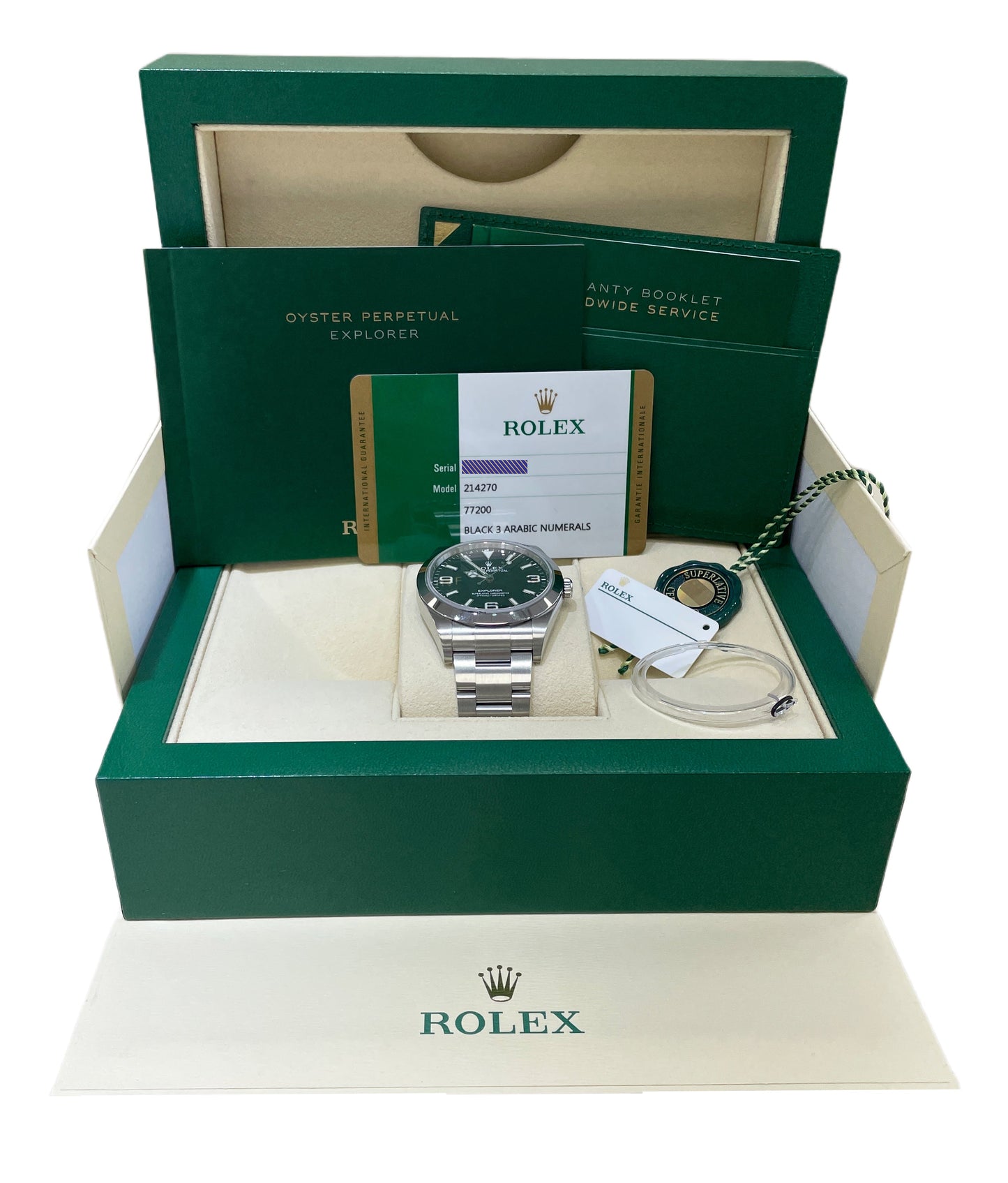 2020 Rolex Explorer I Black 39mm Stainless 3-6-9 MK2 FULL LUME Watch 214270 B+P