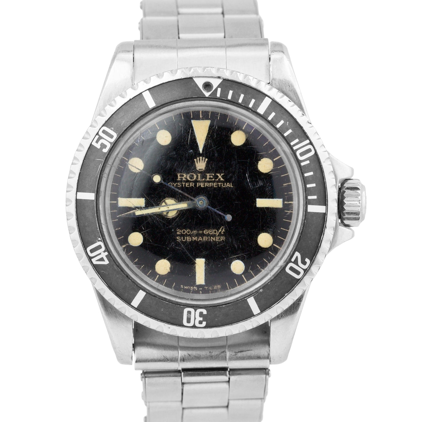 VINTAGE 1966 Rolex Submariner BART SIMPSON Stainless Steel GILT Black Watch 5513
