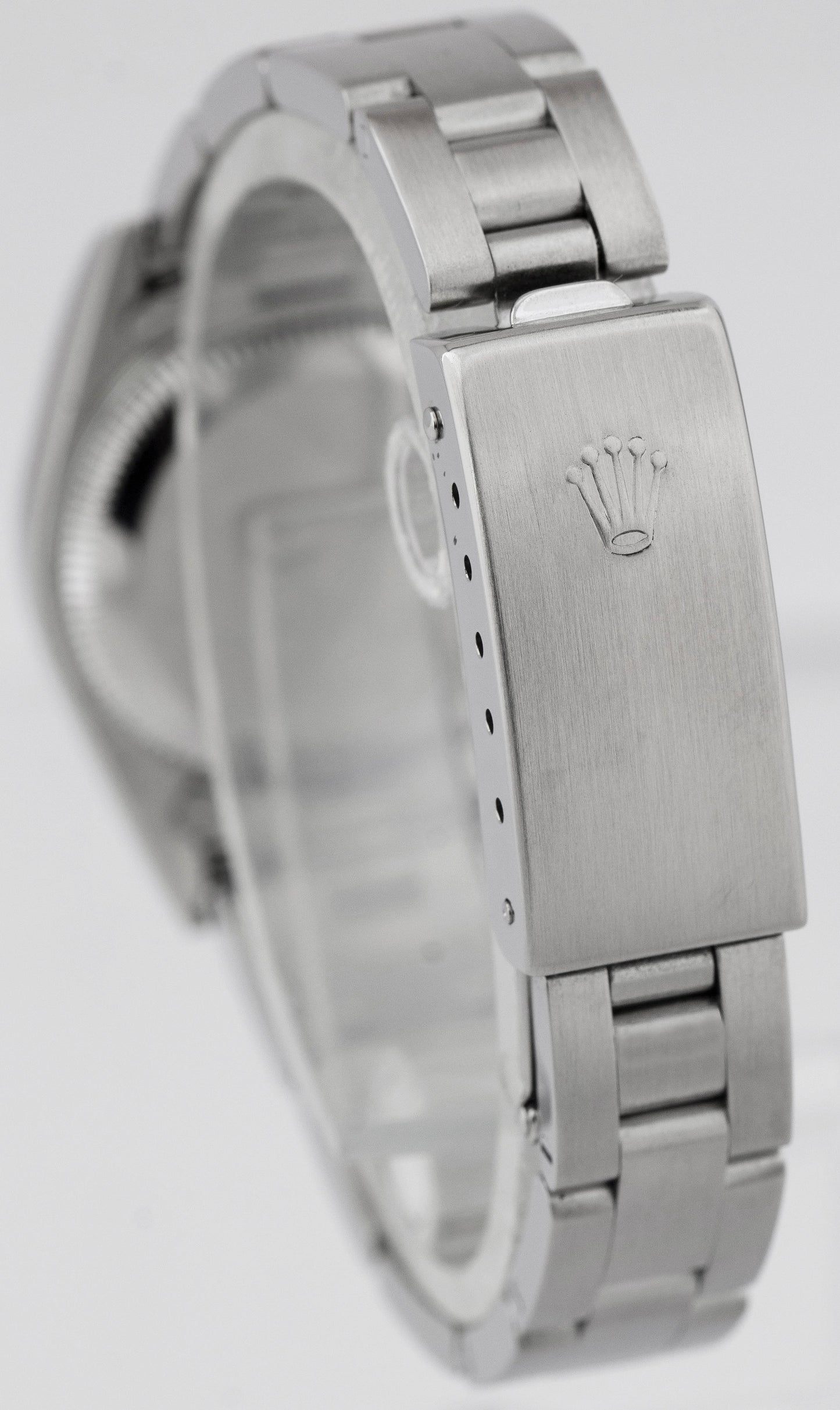 Rolex Oyster Perpetual SILVER DIAL 24mm Stainless Steel NO-HOLES Watch 76080