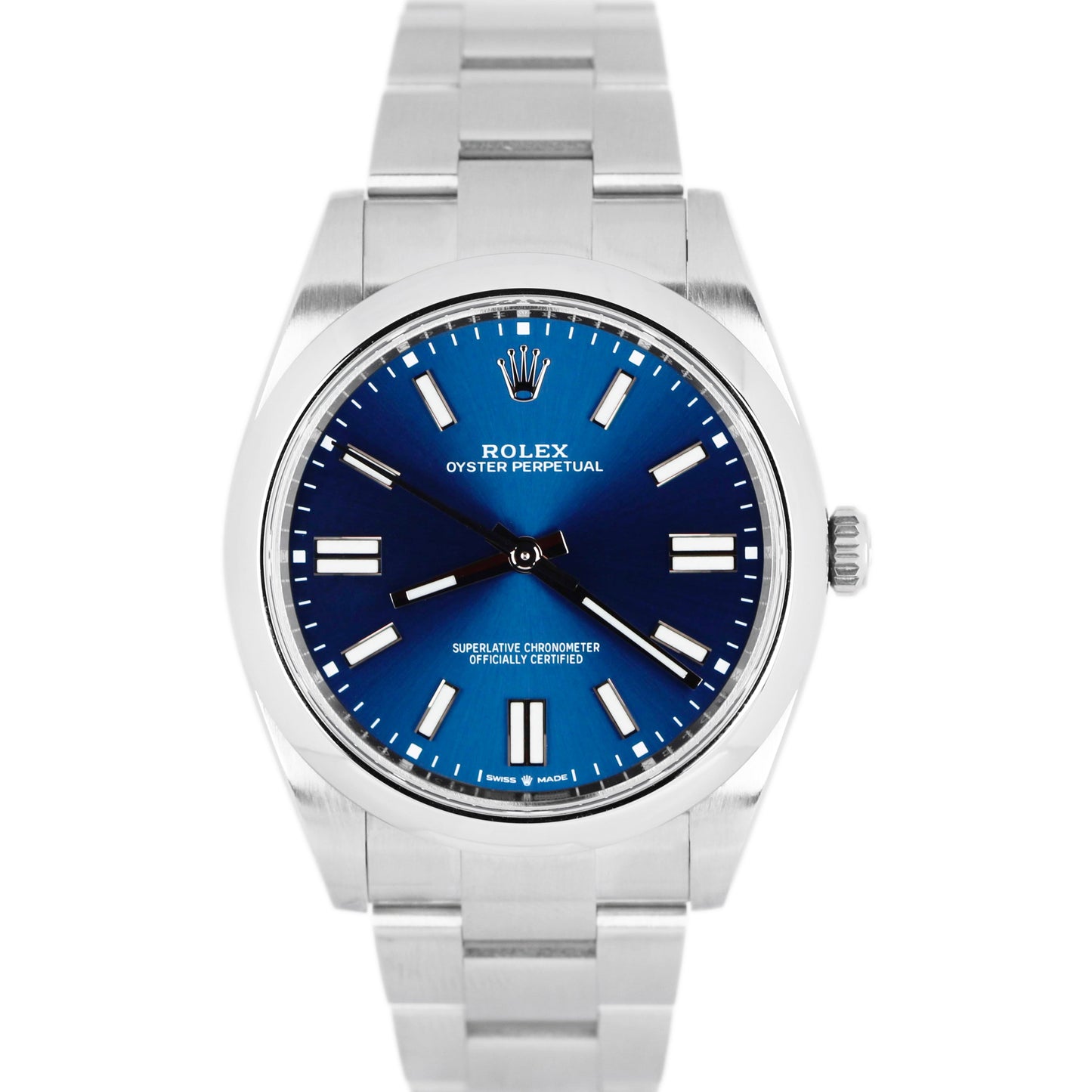 2020 Rolex Oyster Perpetual 41mm Blue Dial Stainless Steel 124300 Watch B&P