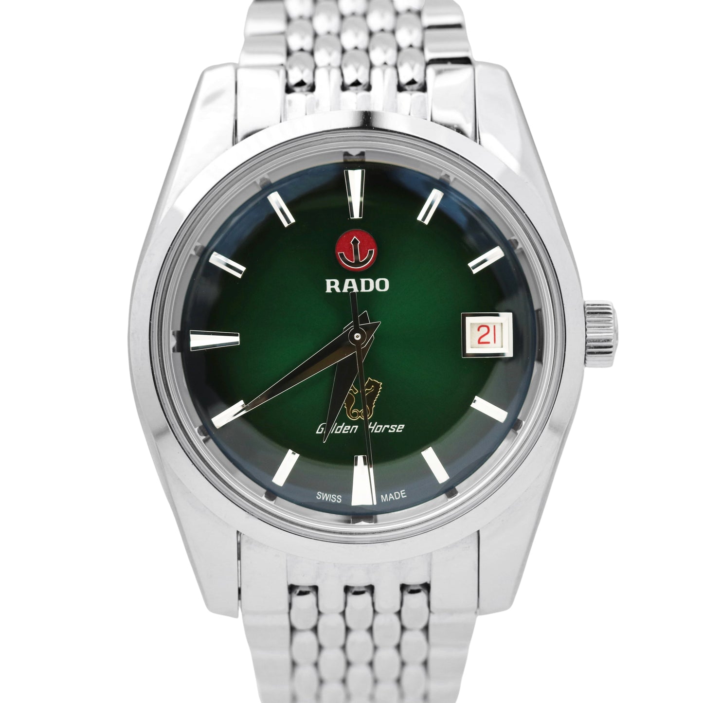 MINT 2020 Rado Switzerland Golden Horse 37mm Stainless Green Vignette Watch B&P