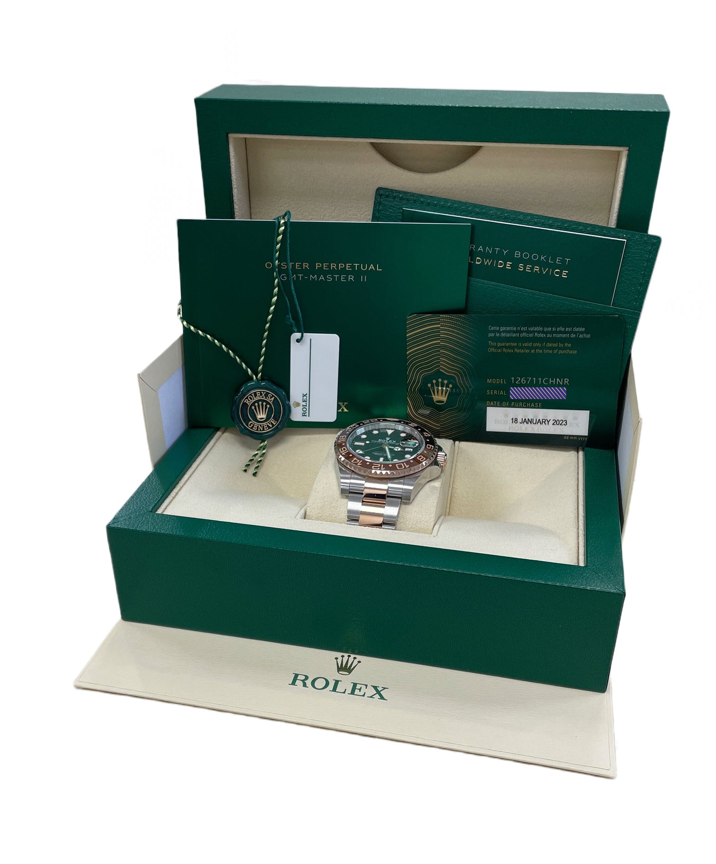 BRAND NEW 2023 Rolex GMT-Master II Two-Tone ROOT BEER 18K Rose Gold 40mm 126711