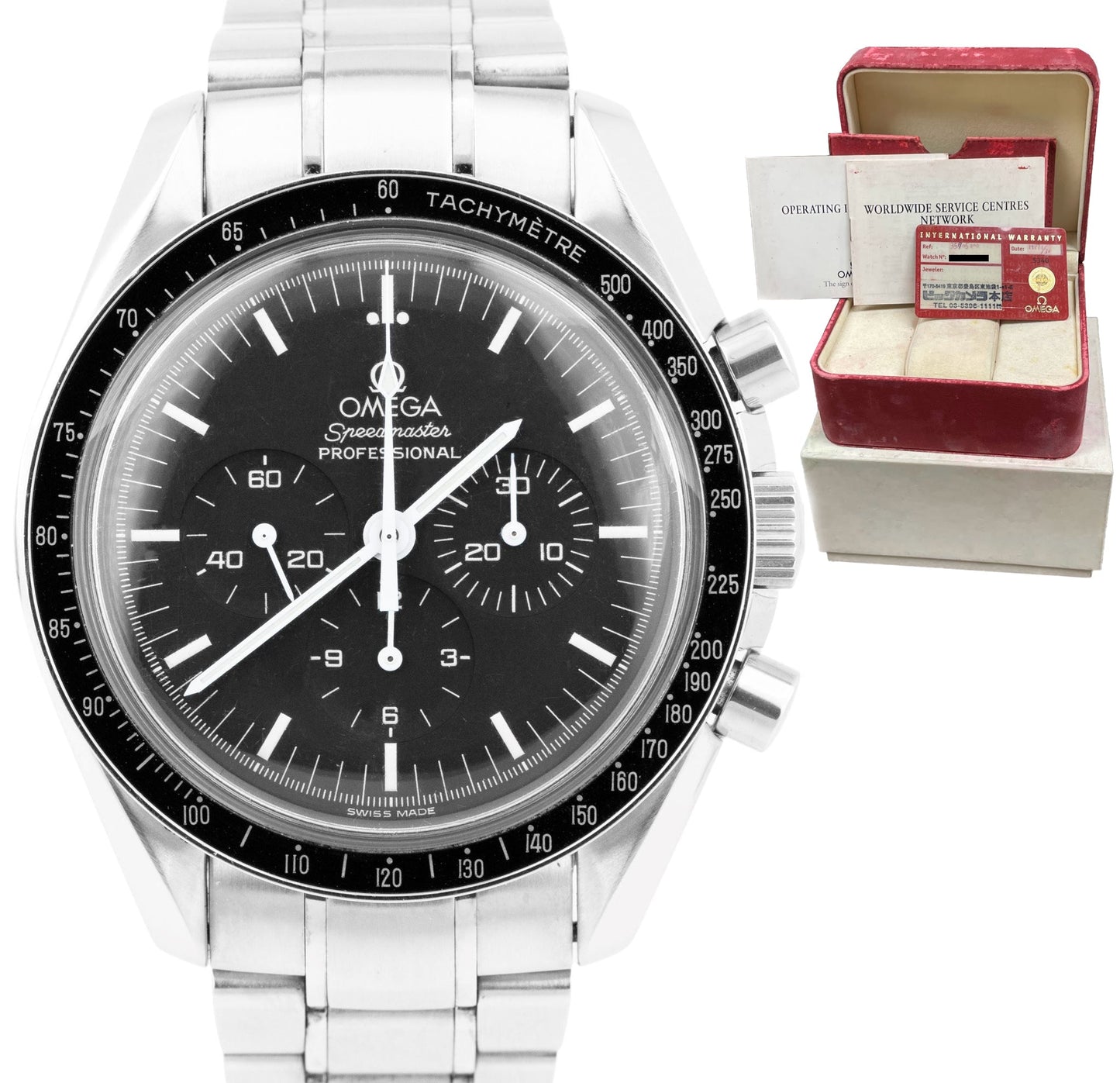 Omega Speedmaster Moonwatch Black 42mm Chronograph Stainless Watch 3590.50.00