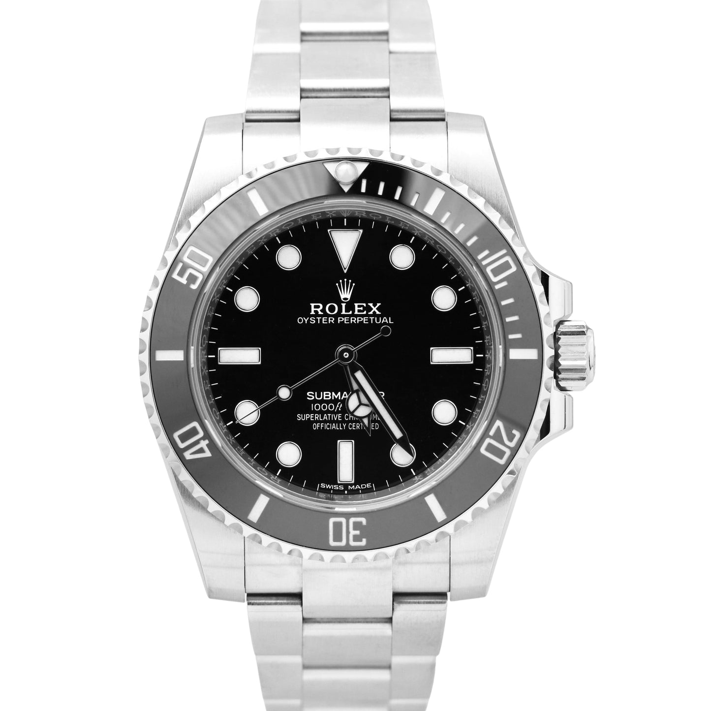 RARE 2022 NEW CARD Rolex Submariner 114060 Ceramic 40mm No-Date Stainless Watch