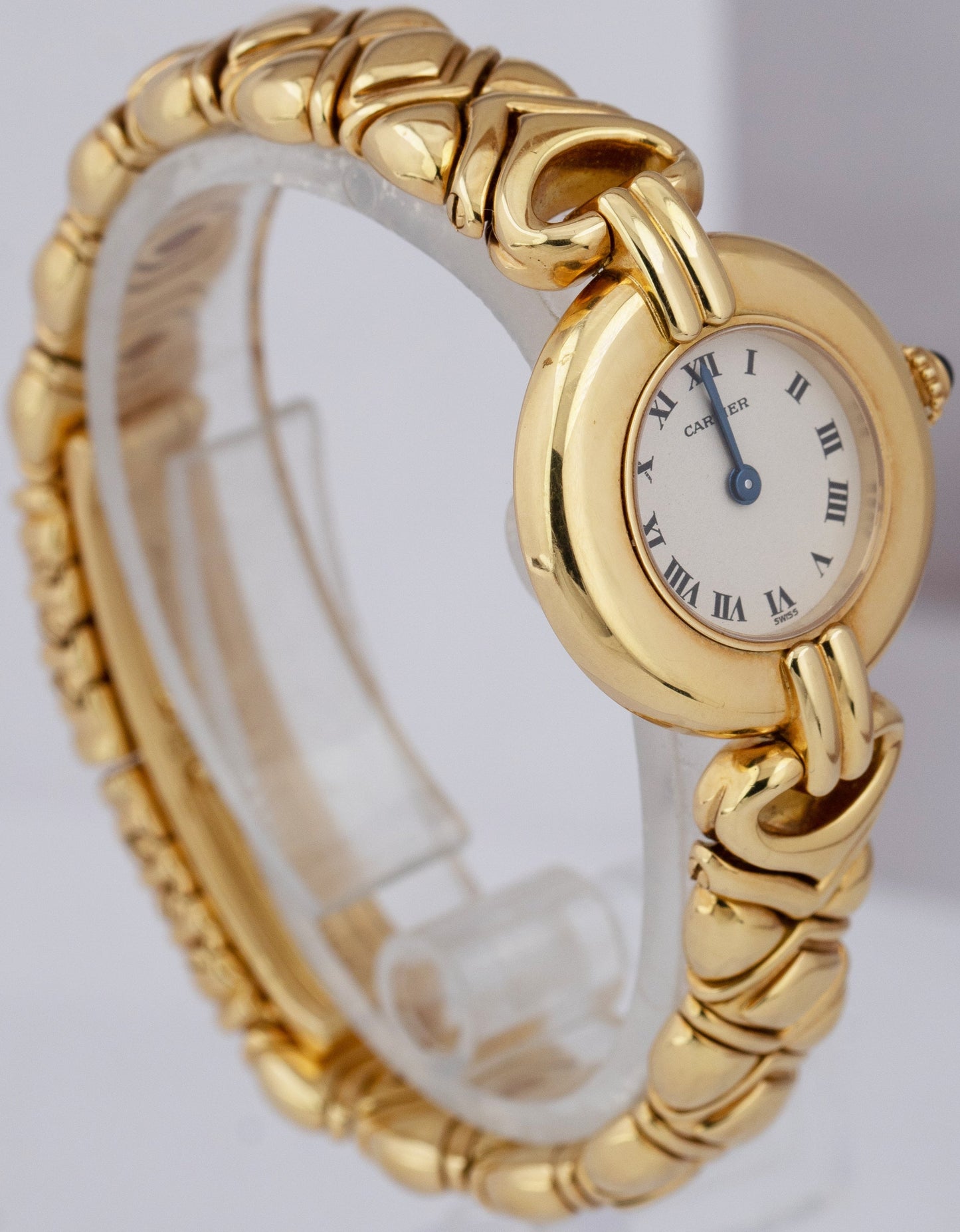 Ladies Cartier Colisee White Roman 24mm 18K Yellow Gold Quartz Watch 8057922