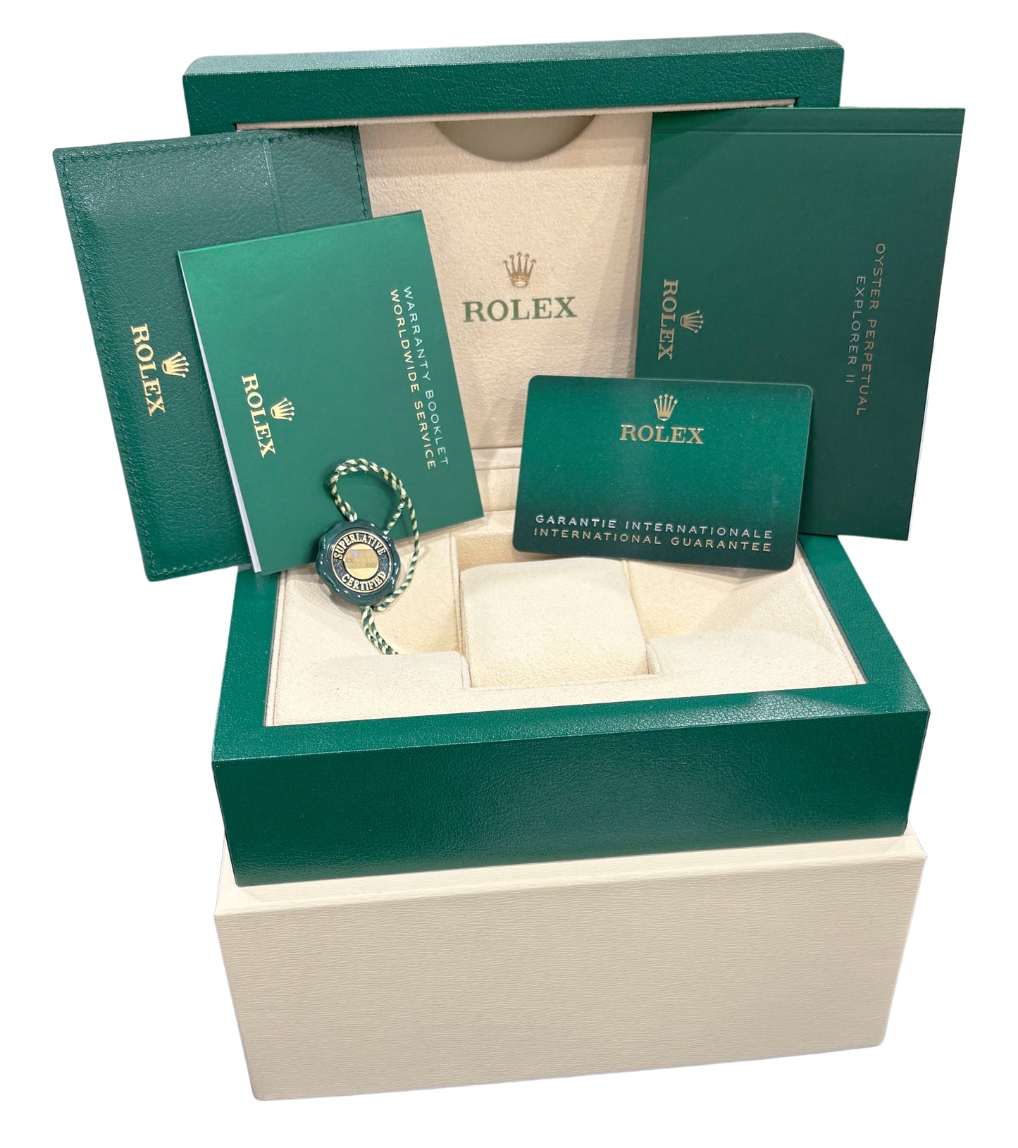 2024 PAPERS Rolex Explorer II 42mm Polar White GMT Date Steel 226570 Watch BOX