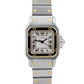 Ladies Cartier Santos Automatique IVORY ROMAN Two-Tone 18K Gold Steel 24mm 0902