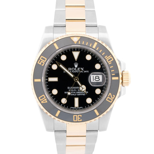2019 RSC PAPERS Rolex Submariner Ceramic BLACK 40mm 116613 LN 18K Steel BOX