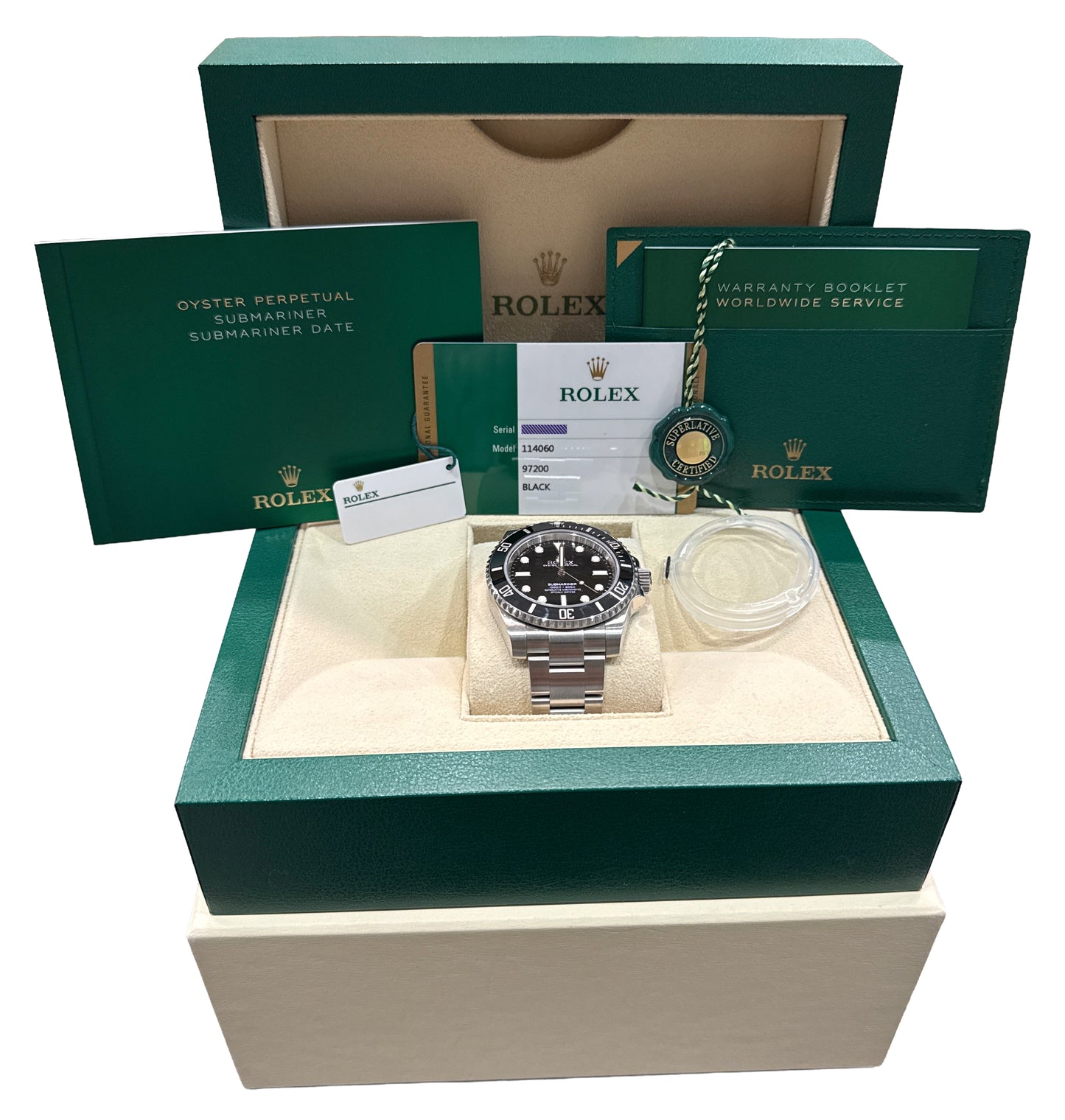 2018 PAPERS Rolex Submariner No-Date 40mm BLACK Ceramic Steel 114060 LN BOX