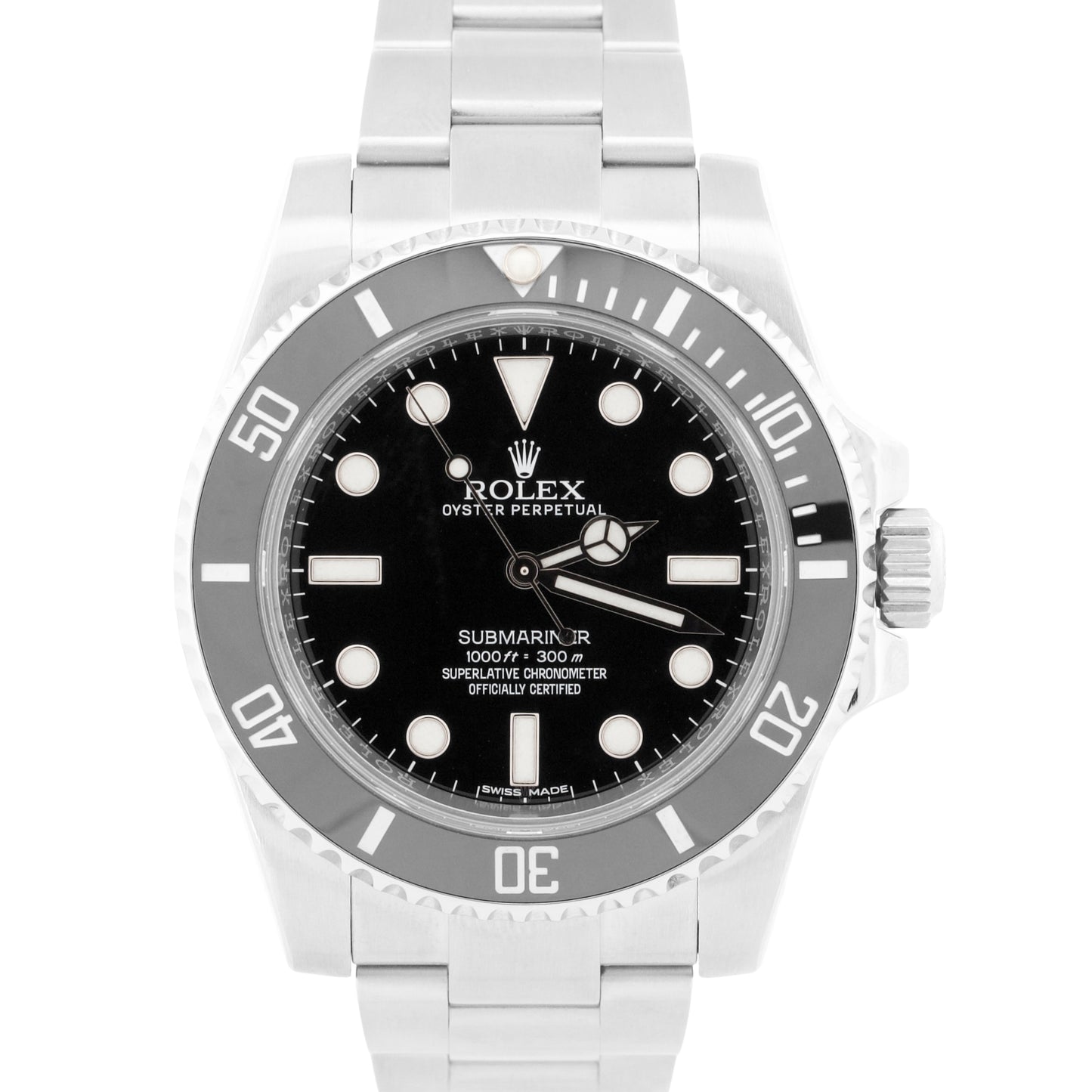 2017 PAPERS Rolex Submariner No-Date 40mm BLACK Ceramic Steel 114060 LN BOX