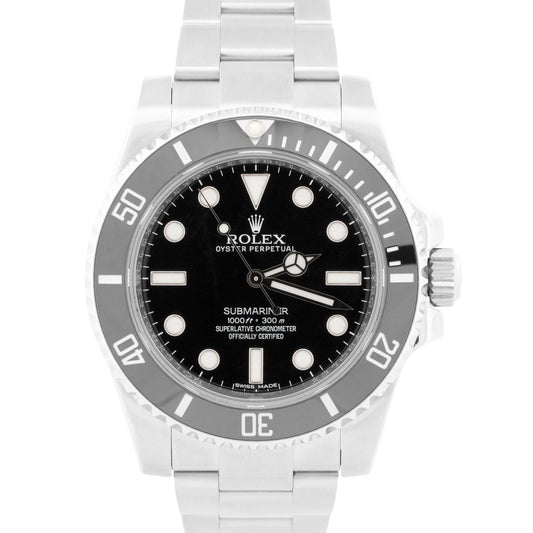 2017 PAPERS Rolex Submariner No-Date 40mm BLACK Ceramic Steel 114060 LN BOX